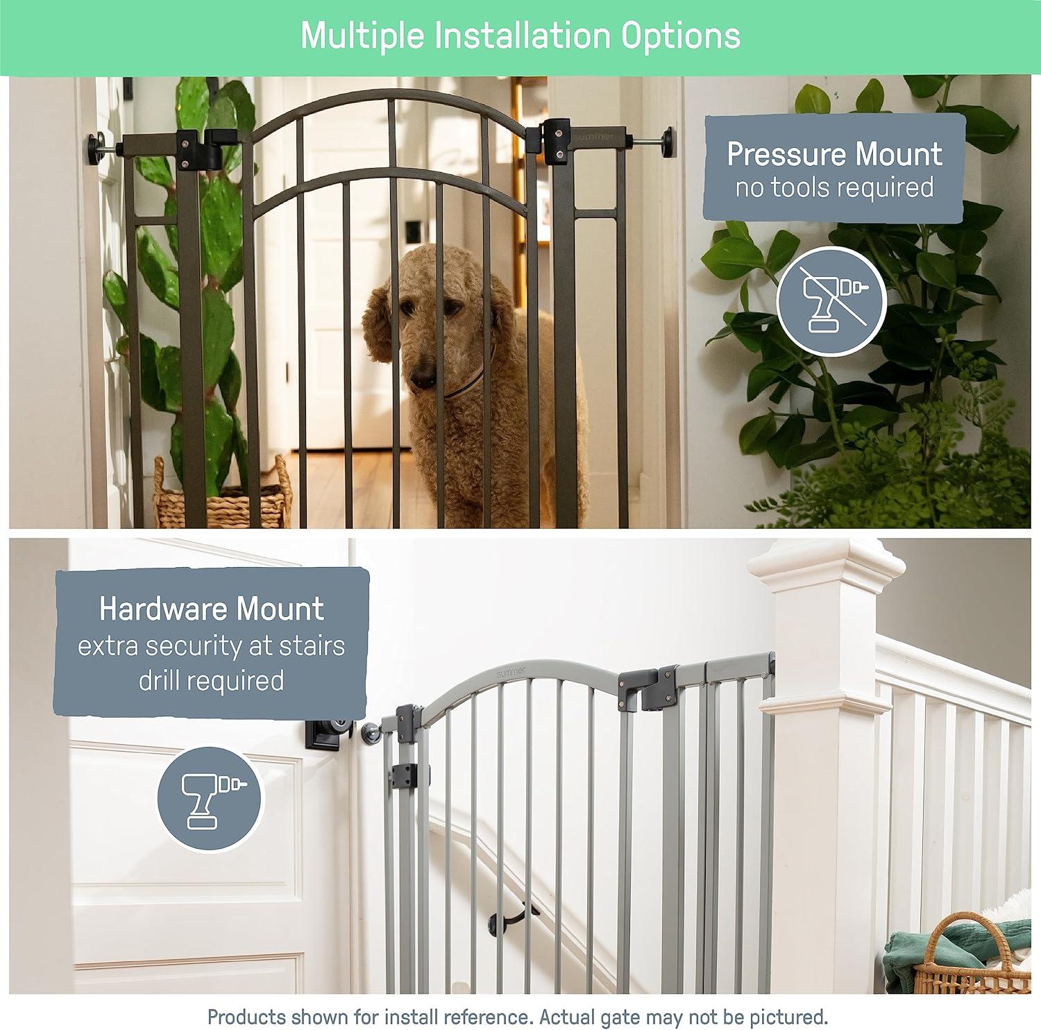 Bronze Extra Tall Metal Walk-Thru Baby and Pet Gate