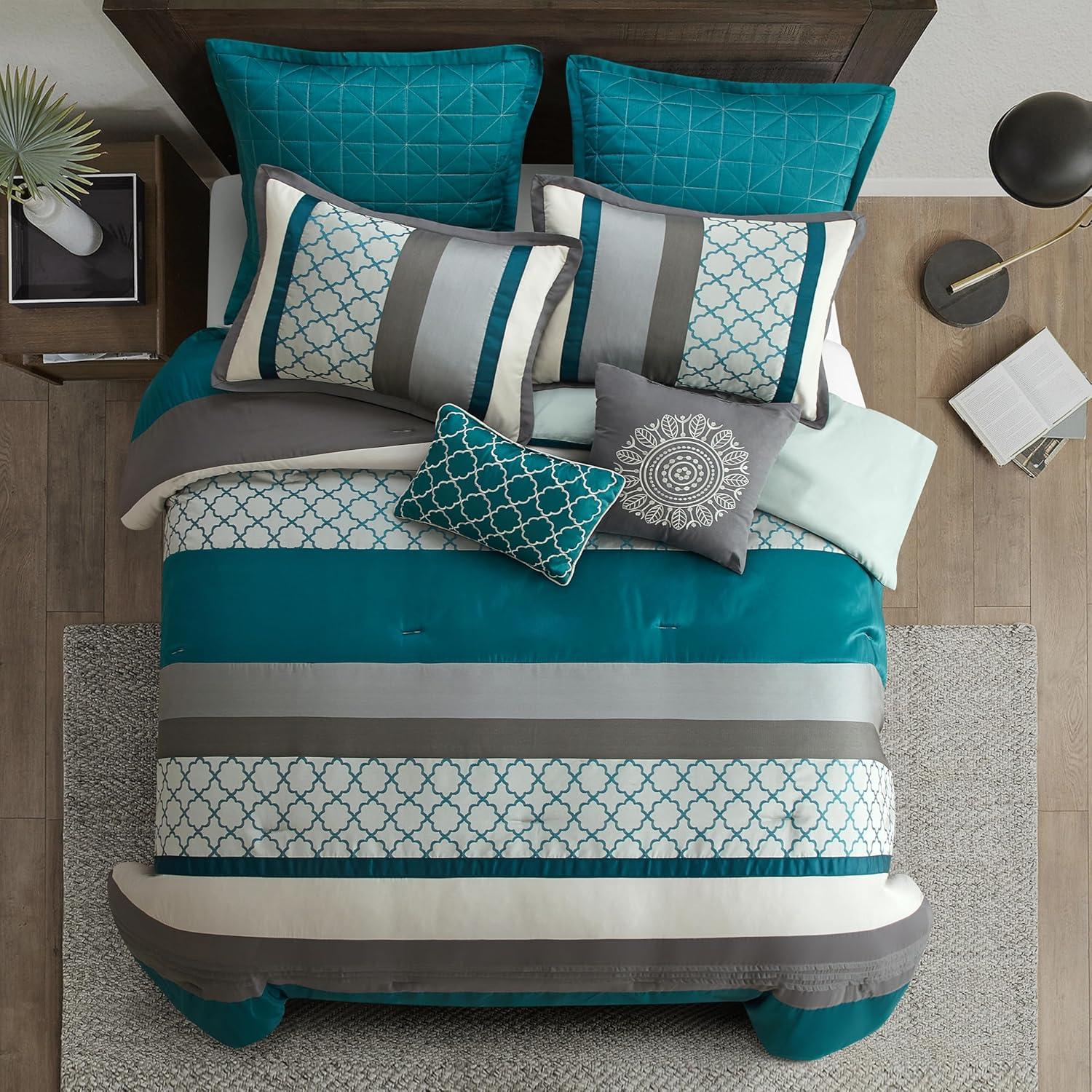 Nanshing America, Inc Avalon Microfiber Modern & Contemporary 8 Piece Comforter Set