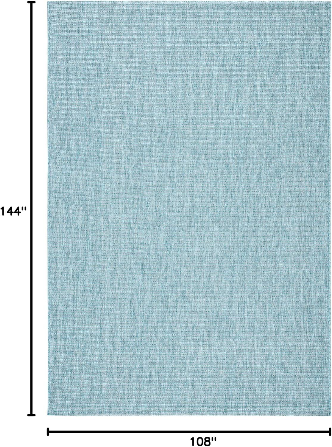 Courtyard CY8403 Power Loomed Indoor/Outdoor Area Rug - Aqua/Aqua - 8'9"x11'9" - Safavieh.