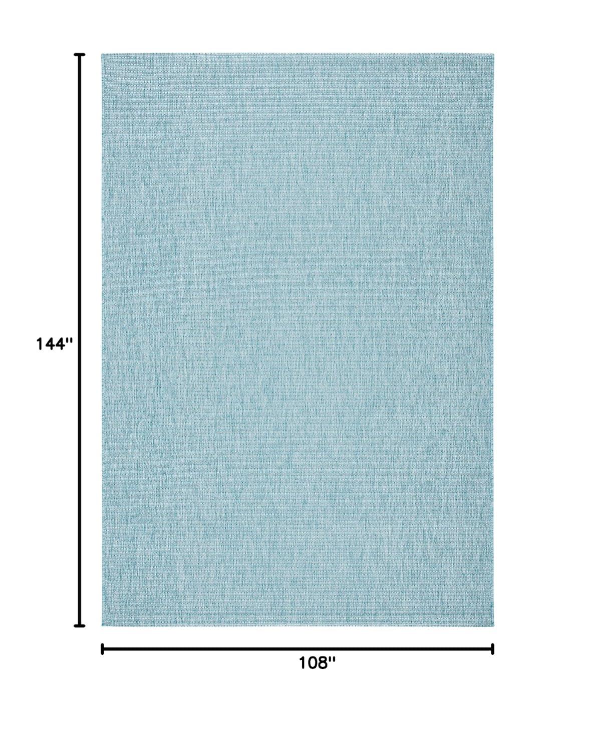 Courtyard CY8403 Power Loomed Indoor/Outdoor Area Rug - Aqua/Aqua - 8'9"x11'9" - Safavieh.