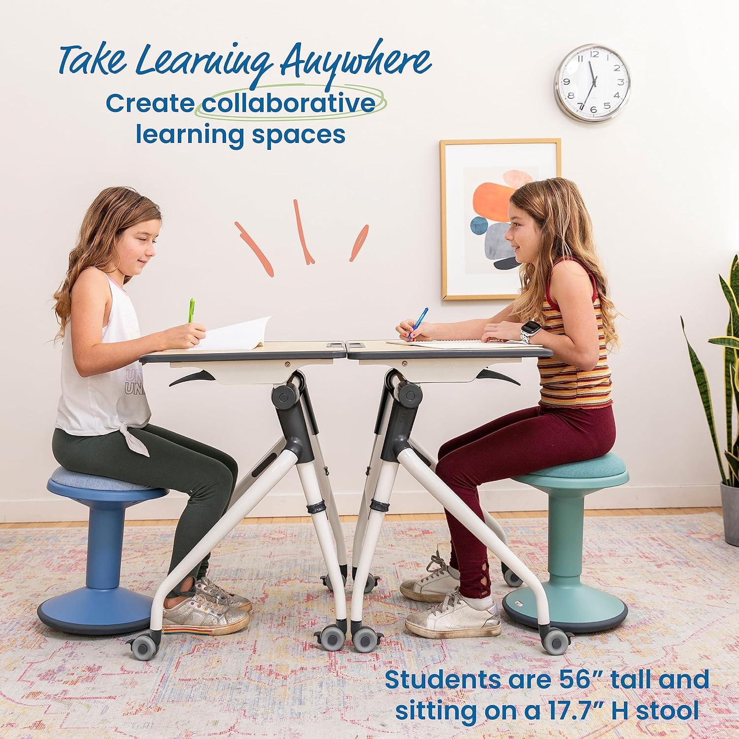 ECR4Kids ECR4Kids Nesting Student Desk, Portable Table, Maple/Grey