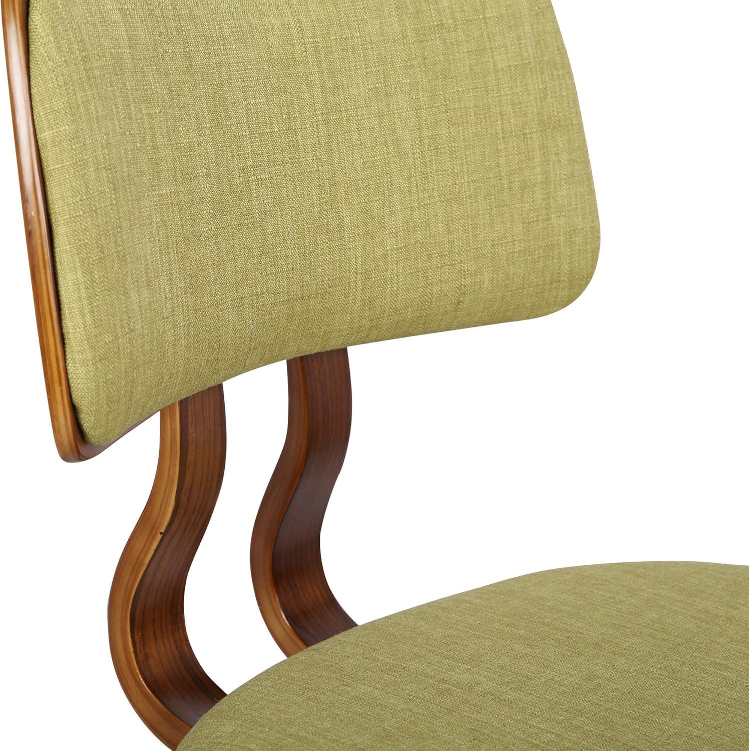 Jaguar Mid-Century Dining Chair in Walnut Wood and Green Fabric