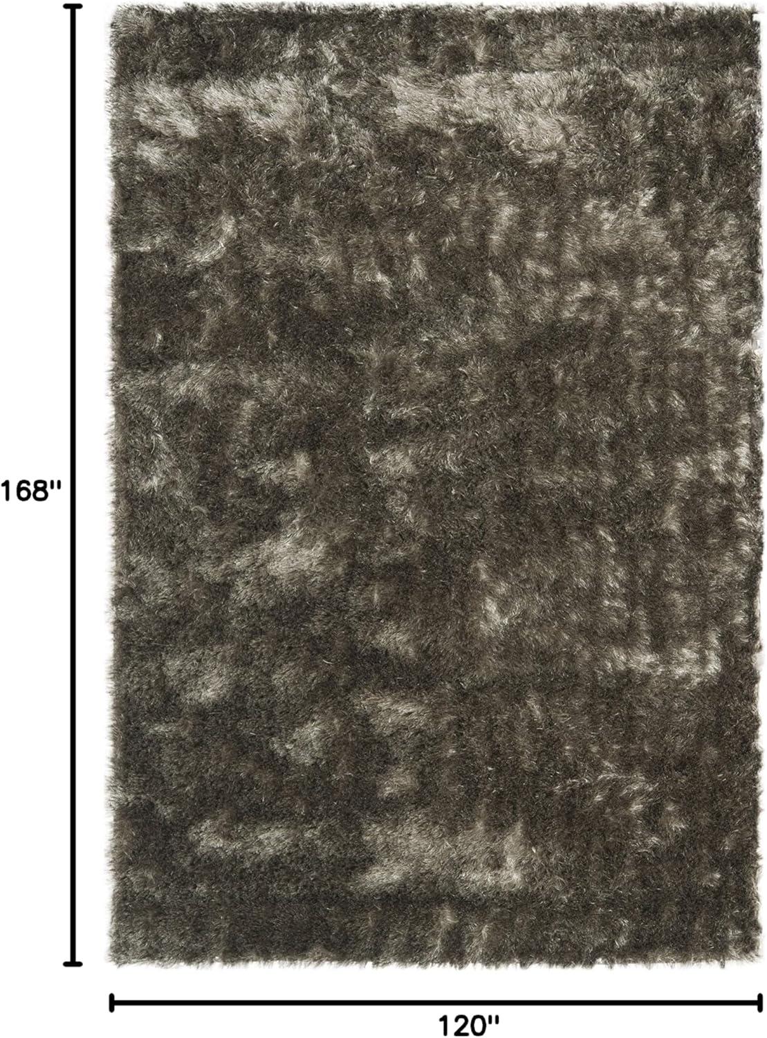 SAFAVIEH Paris Darwin Plush Polyester Shag Area Rug, Silver, 10' x 14'