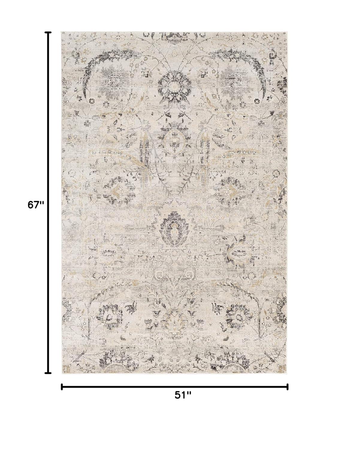 Avellino Charcoal Gray Synthetic Fur Stain-Resistant Area Rug