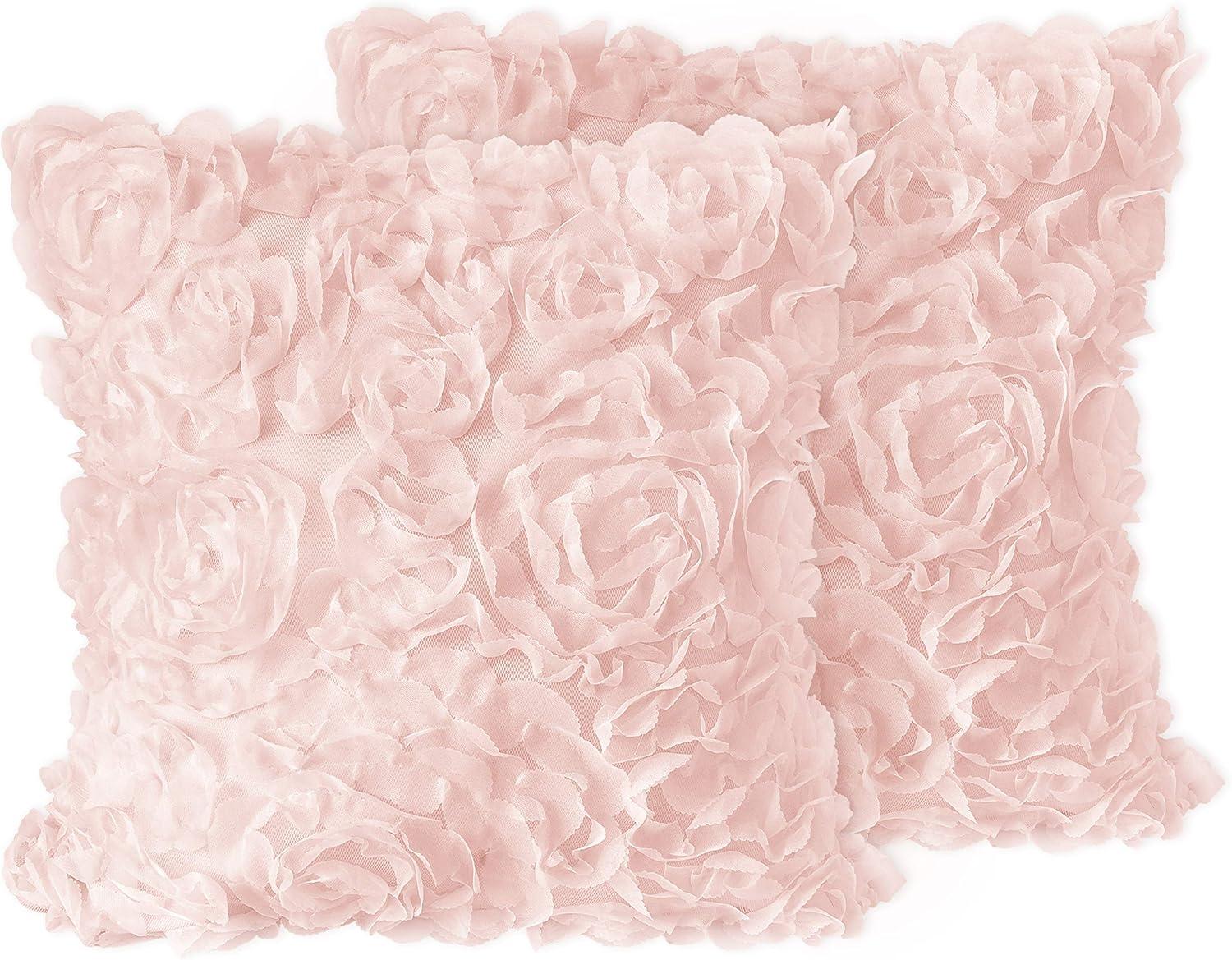 Rose Lace Square Pillow Cover and Insert