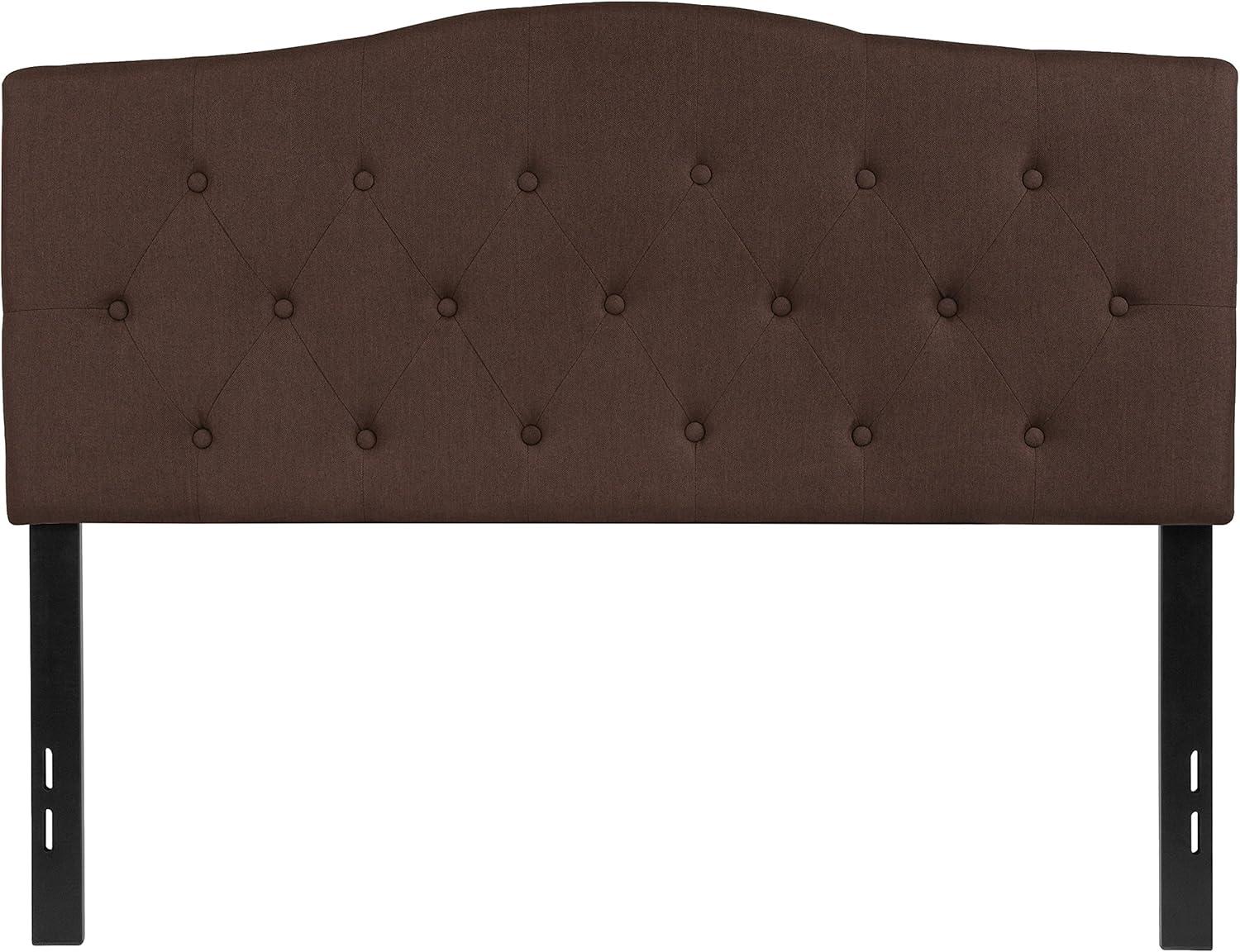 Flash Furniture Cambridge Tufted Upholstered Full Size Headboard in Dark Brown Fabric