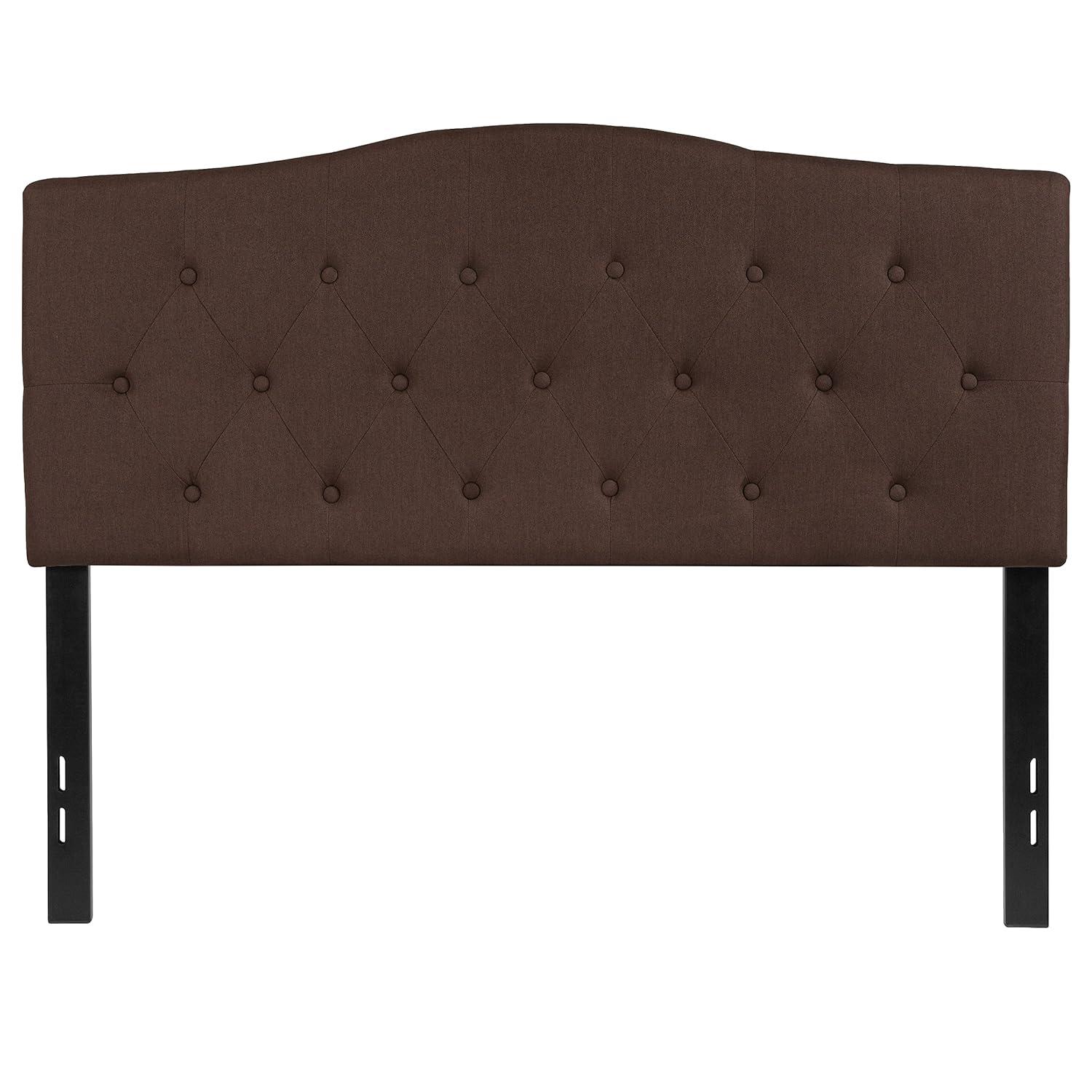 Flash Furniture Cambridge Tufted Upholstered Full Size Headboard in Dark Brown Fabric