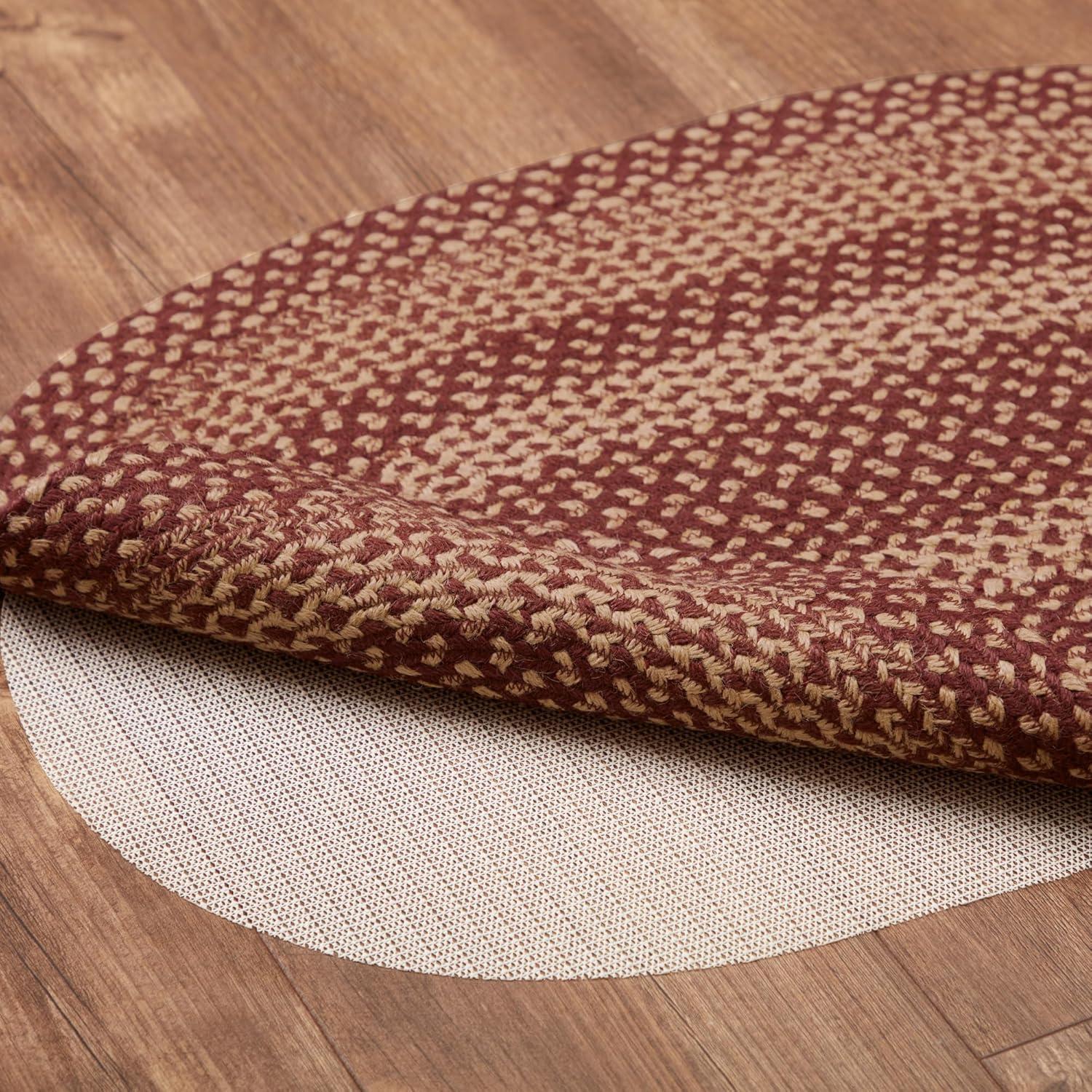 Burgundy Tan Jute Rug Oval w/ Pad 20x30