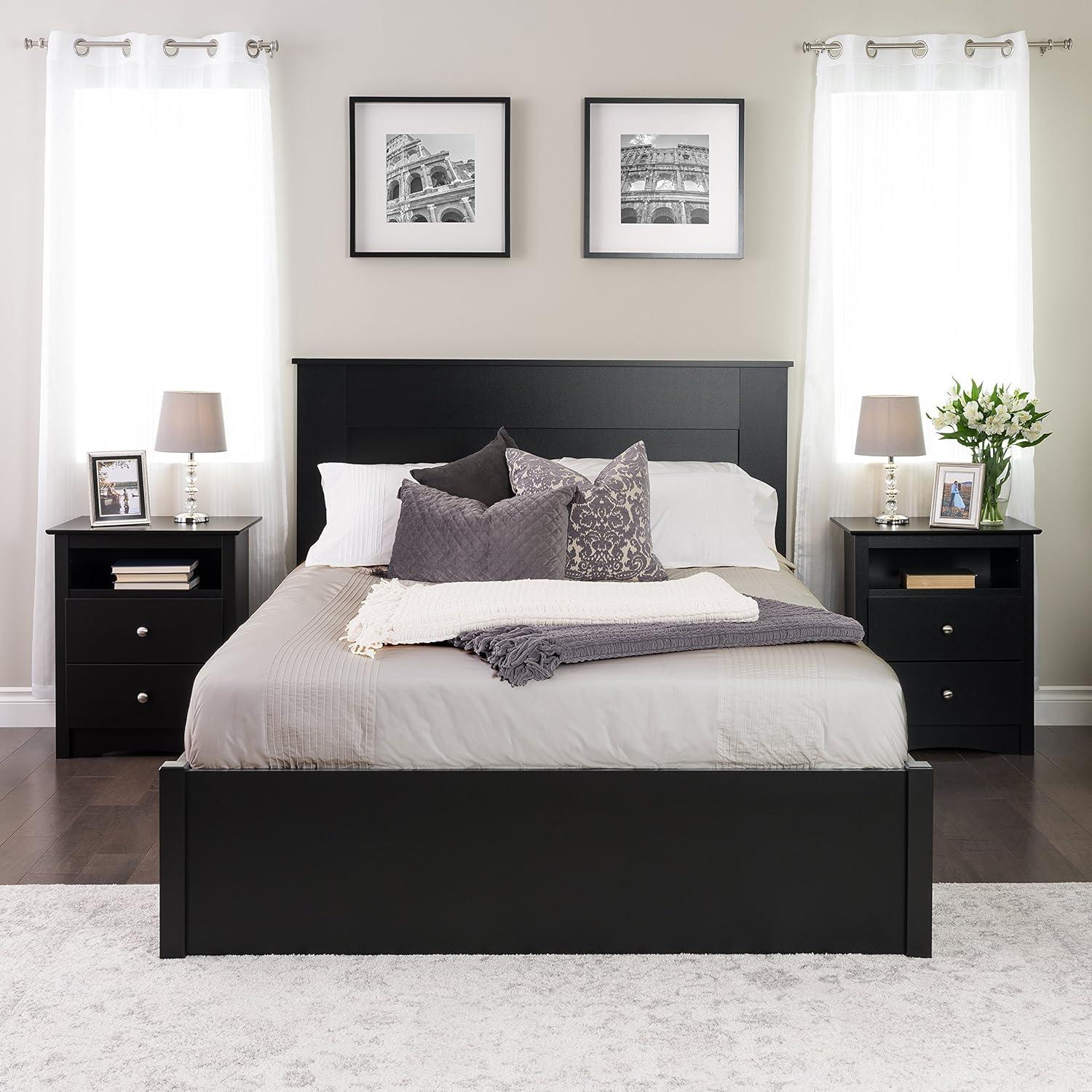 Prepac King Flat Panel Headboard White : 5-Year Warranty, MDF Construction, Spot Clean, King Size