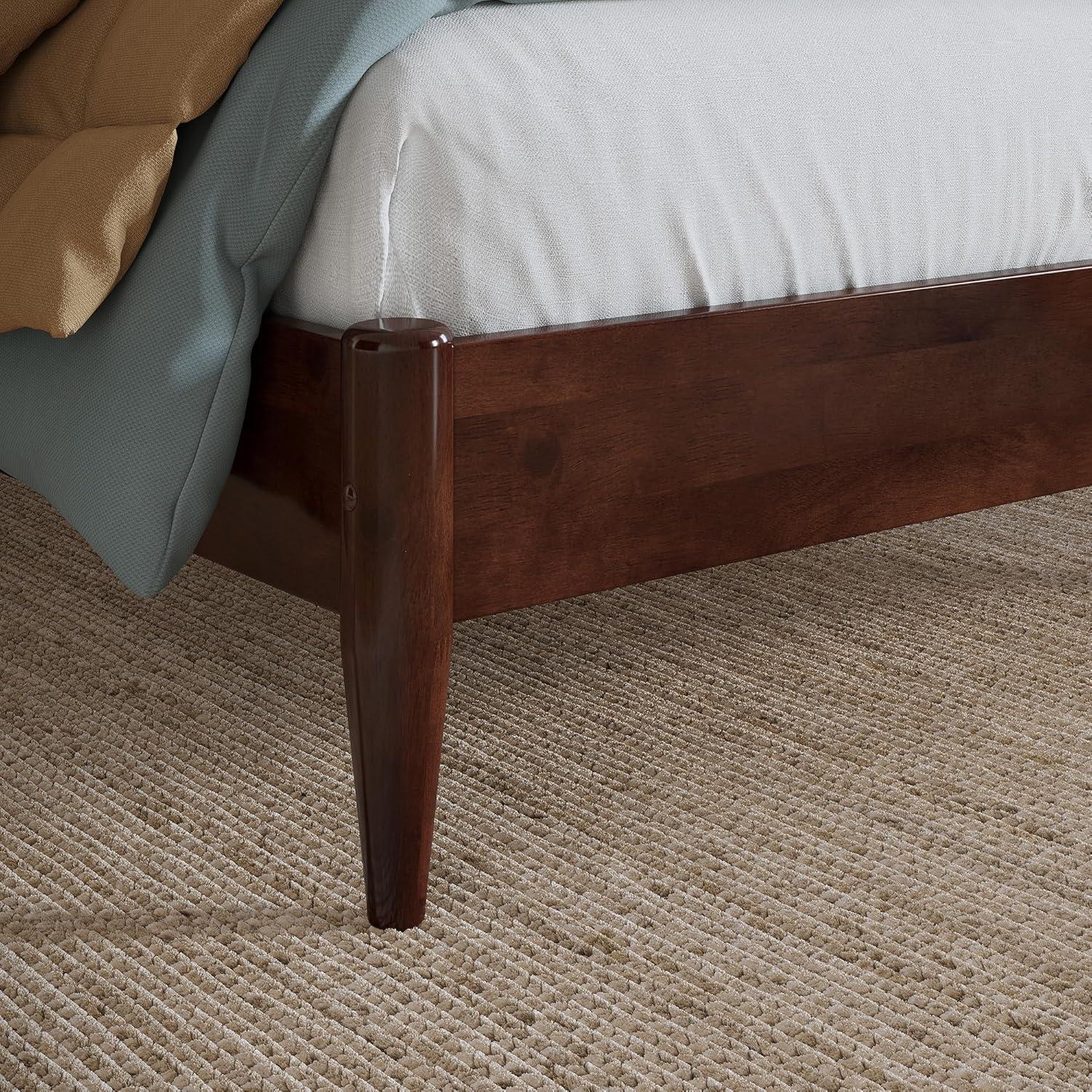 AFI Charlotte King Solid Wood Low Profile Platform Bed, Walnut