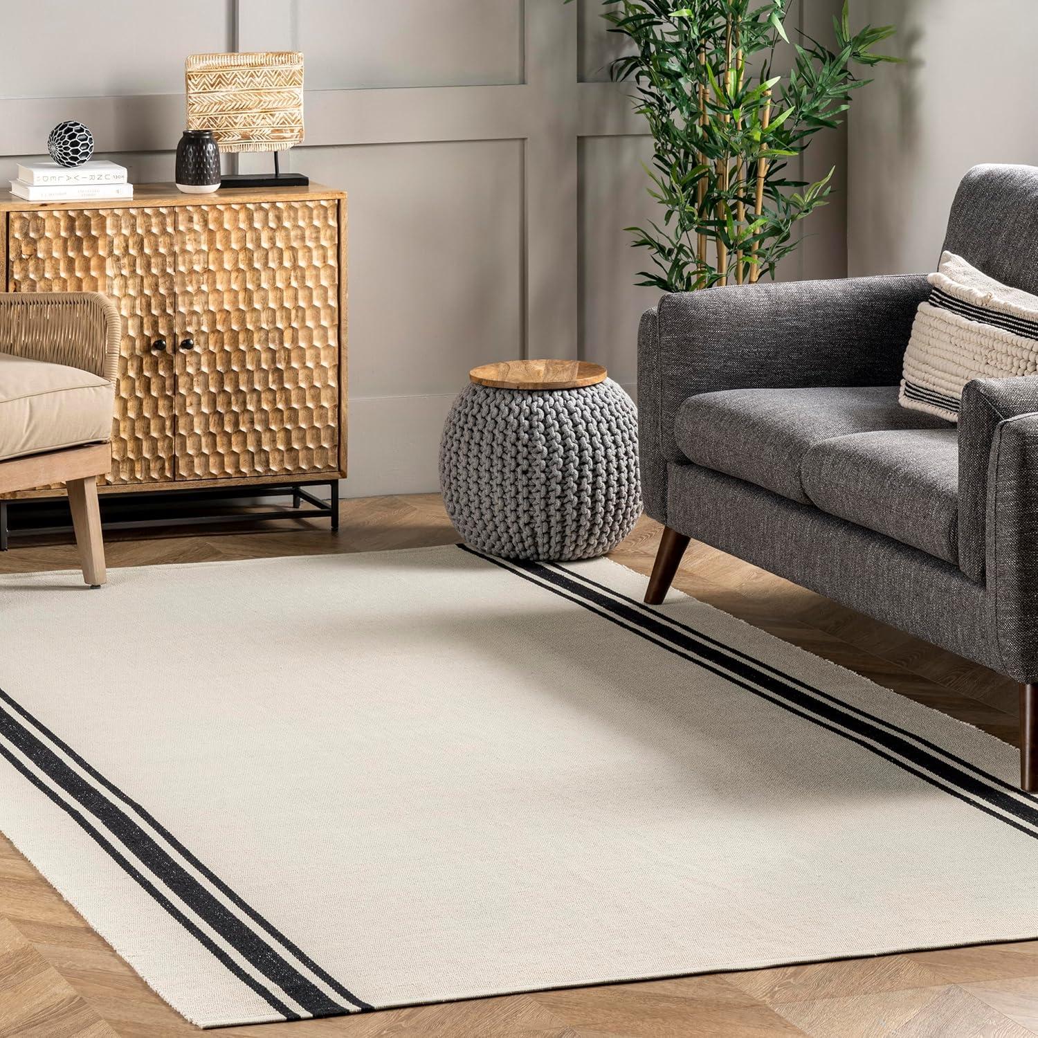 Nuloom Clarissa Cotton Flatweave Casual Stripe Indoor Area Rug