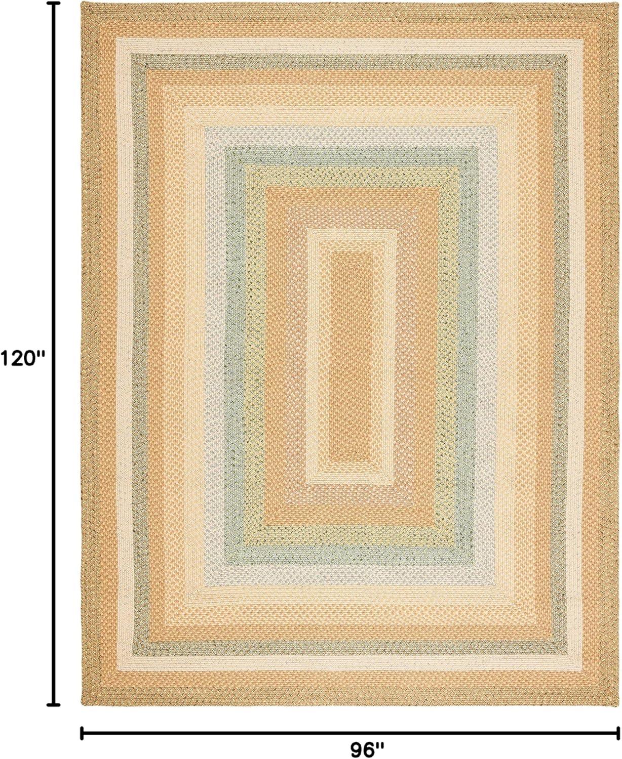 SAFAVIEH Braided Marco Stripe Bordered Area Rug, Tan/Multi, 8' x 10'