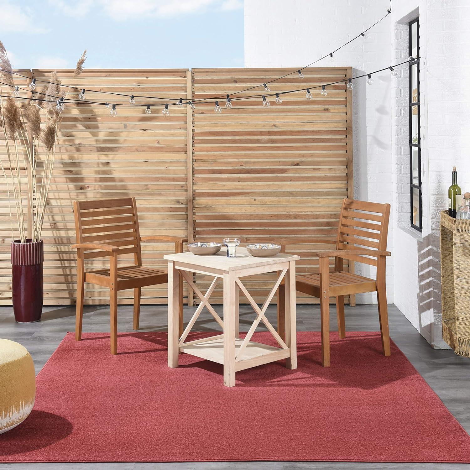 Nourison Essentials 5' x Square Brick Red Indoor/Outdoor Rug