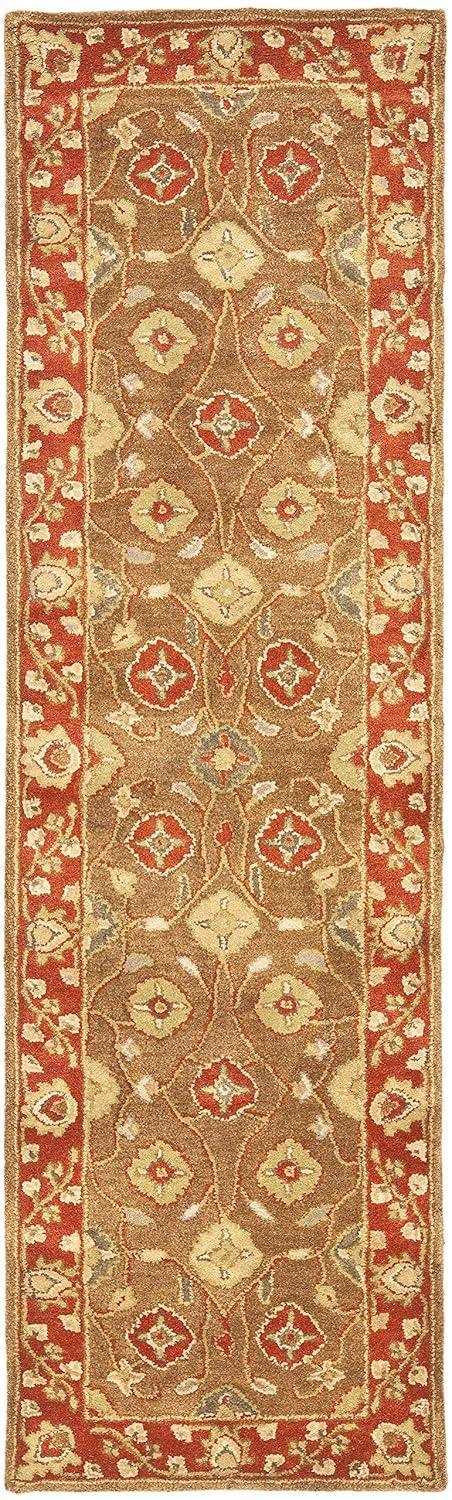 Heritage HG963 Handmade Runner Rug - 2'3"x12' - Beige/Rust - Safavieh