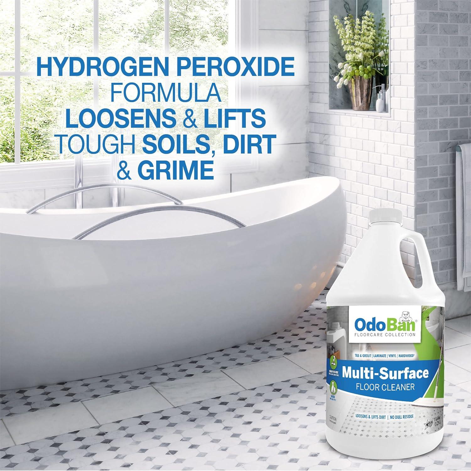 OdoBan Ready-to-Use Multi-Surface Floor Cleaner, Powerful Hydrogen Peroxide Formula, 1 Gallon