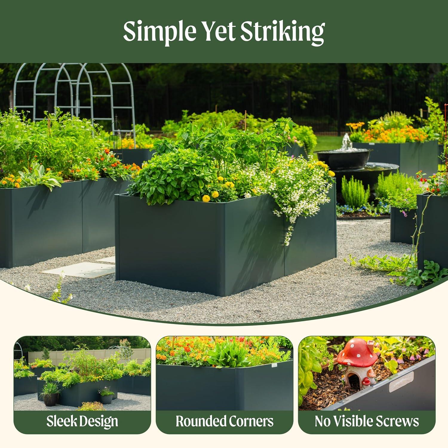 Vego Garden Metal Outdoor L Shape Planter Box