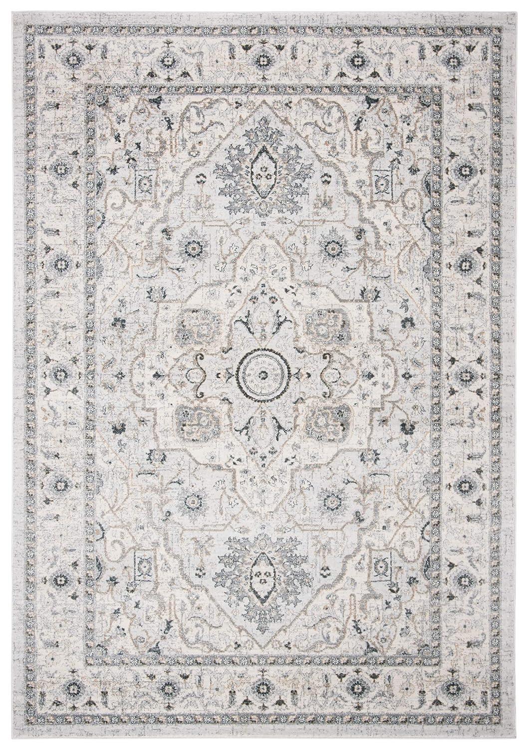 Isabella ISA936 Power Loomed Area Rug - Light Grey/Grey - 4'x6' - Safavieh.