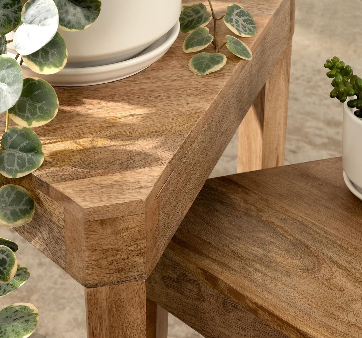Kate and Laurel Talcott Triangle Wood Nesting Table, 2 Piece, White
