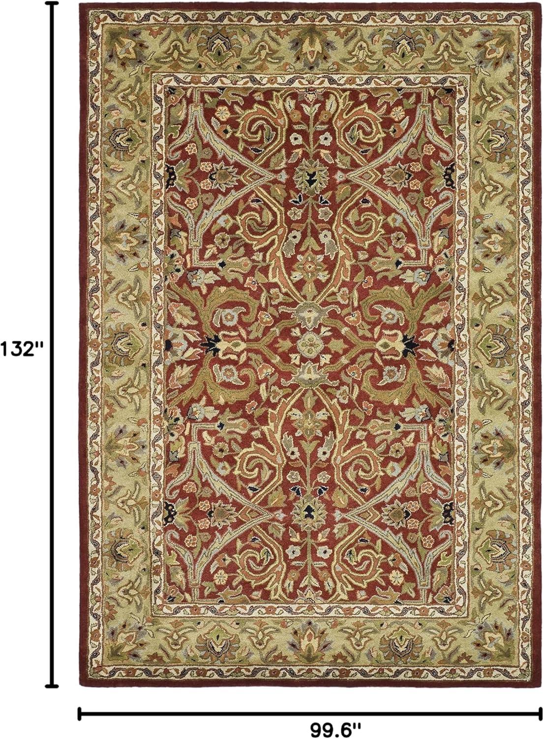 Handmade Red and Gold Wool Tufted Area Rug 8'3" x 11'