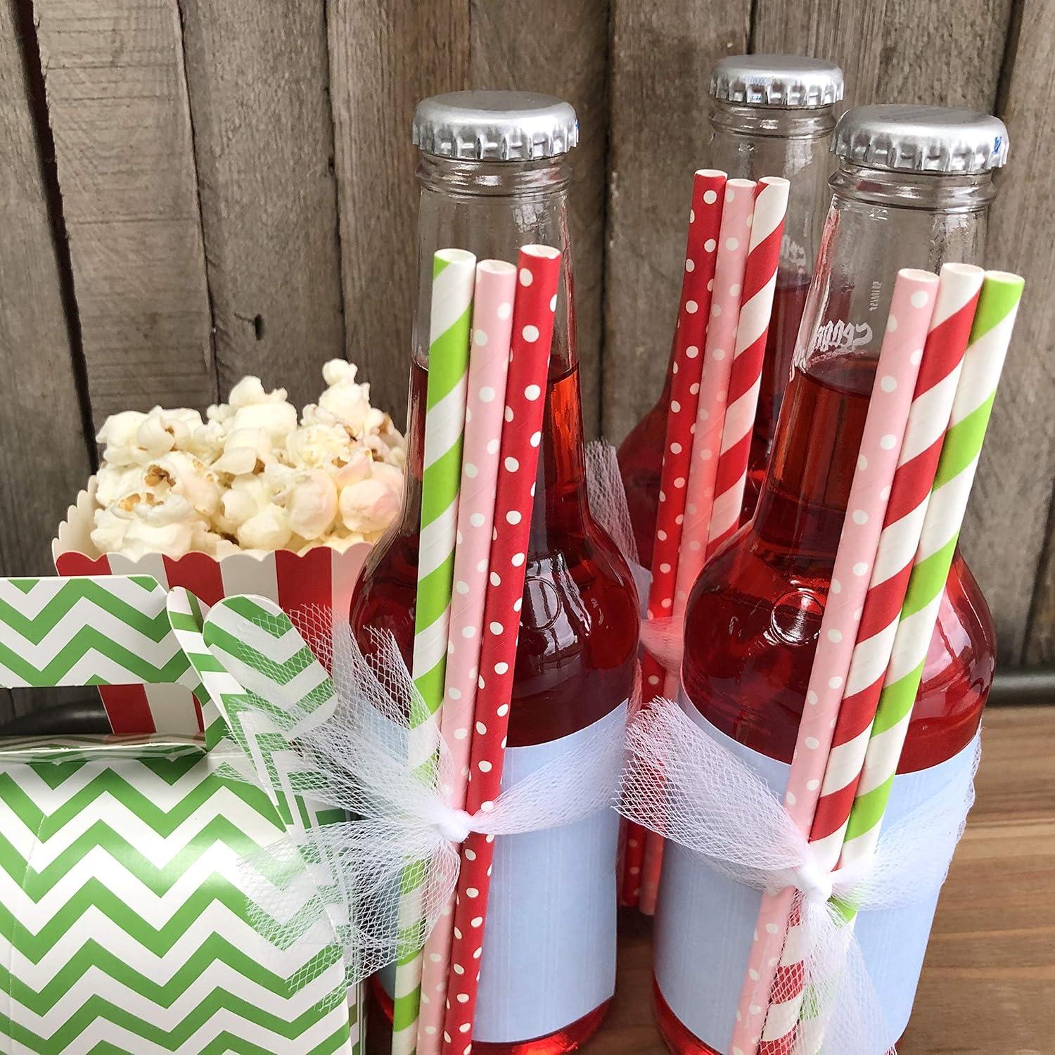 100 Strawberry Shortcake Themed Paper Straws