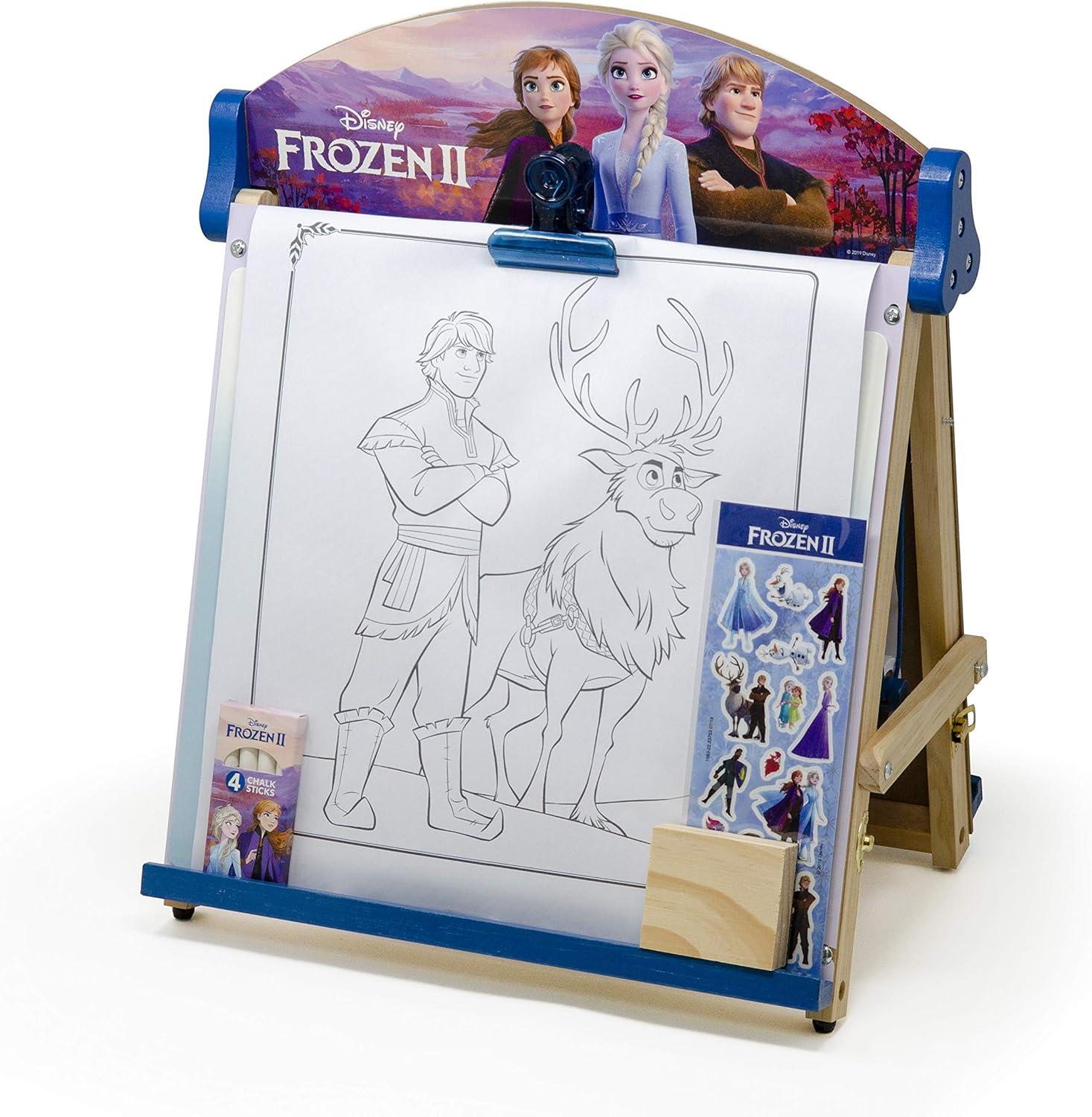 Disney Frozen 2 Double-Sided Wooden Easel with 25-Foot Coloring Paper Roll