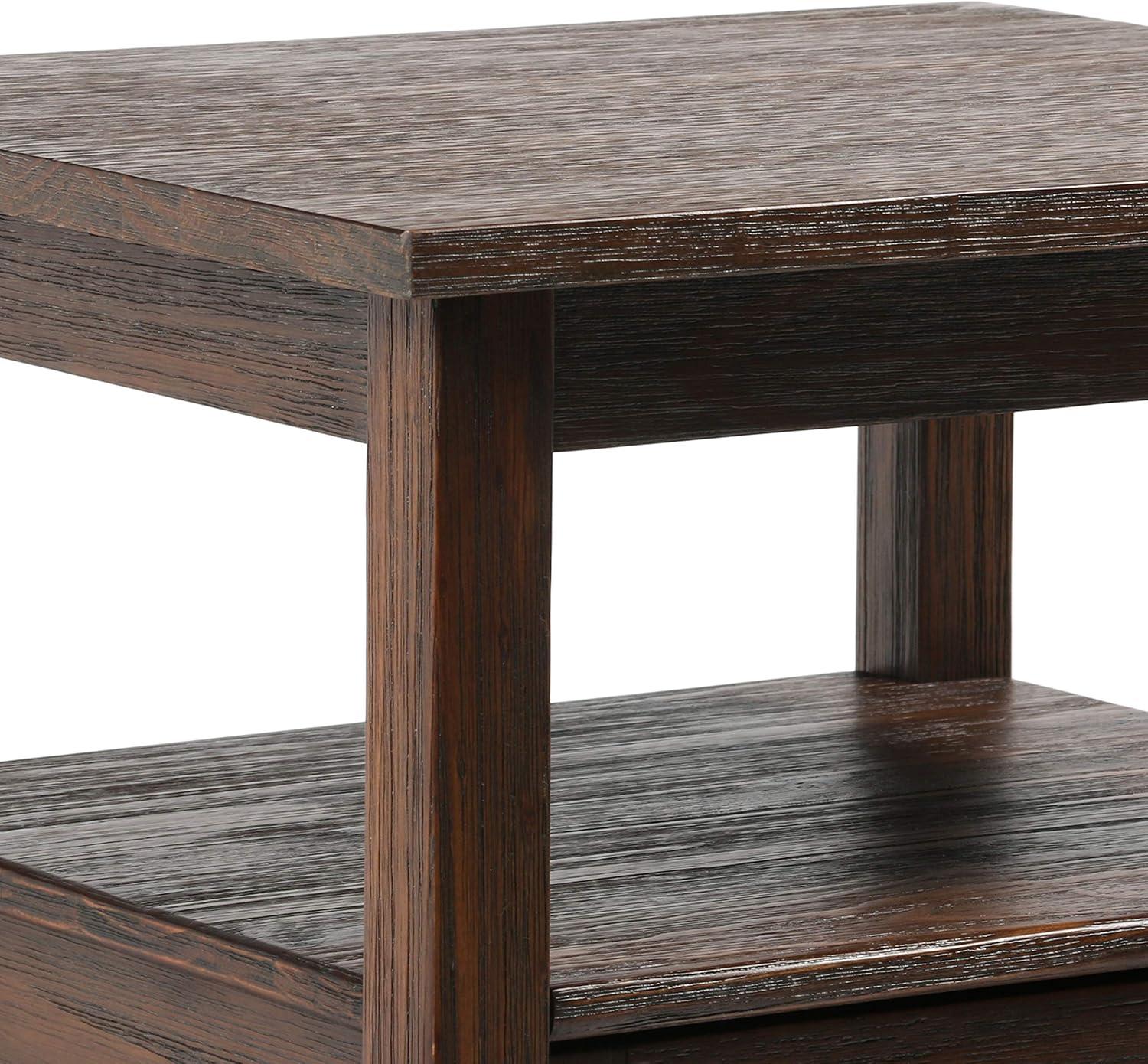 Warm Shaker Solid Wood End Table with Storage