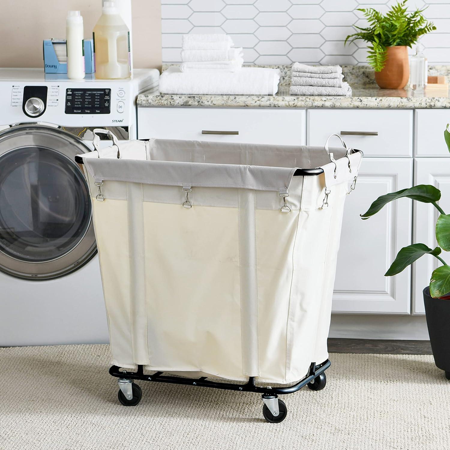 Household Essentials Rolling Laundry Hamper with Handles