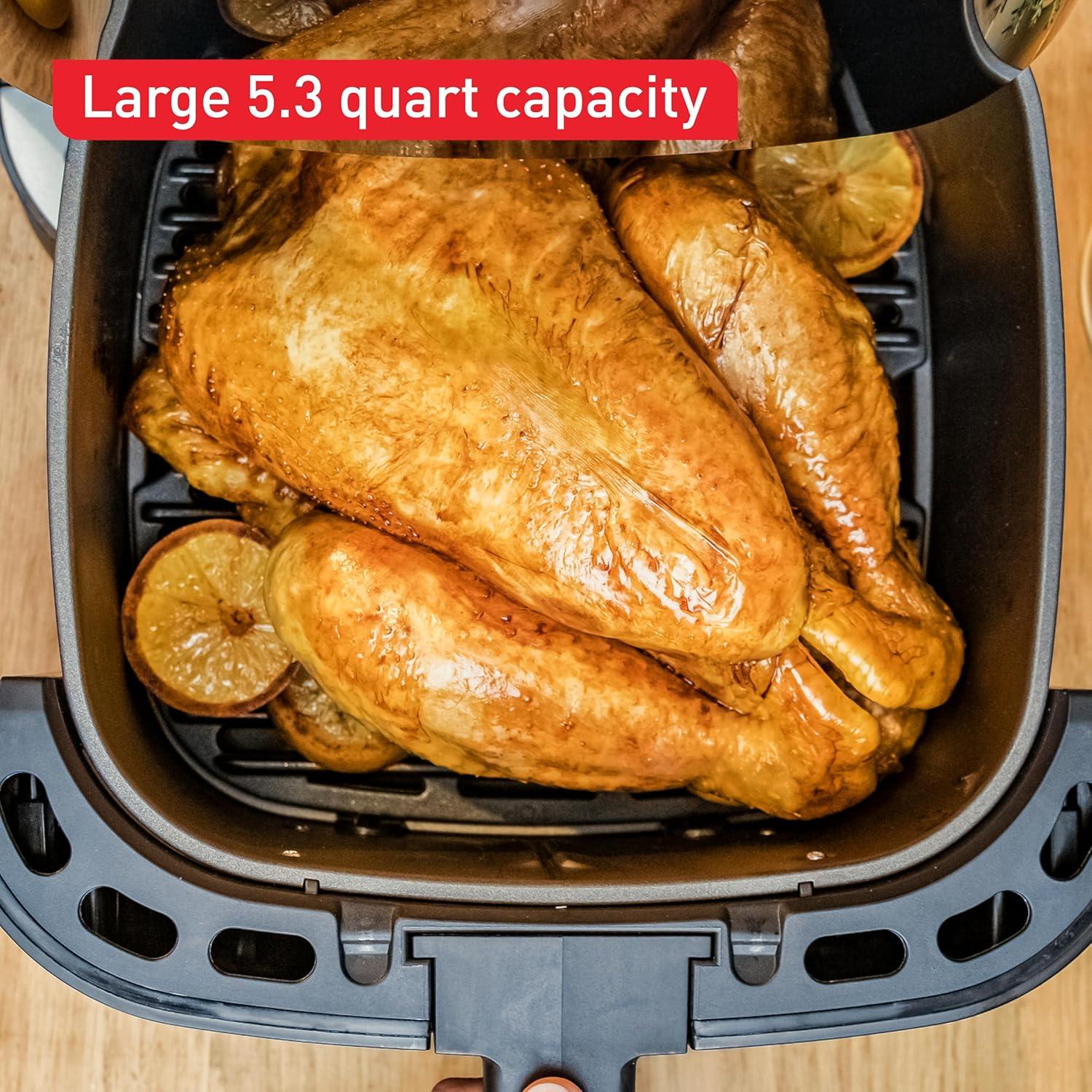 T-fal 5.3 Quart Grey Digital Touchscreen Air Fryer