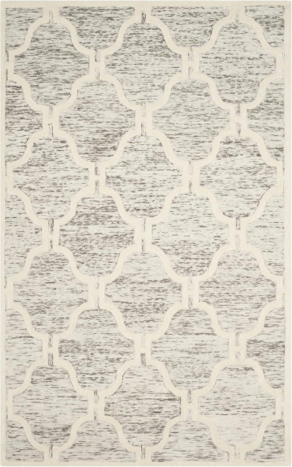 Angulay Hand-Tufted Wool Light Brown/Ivory Area Rug