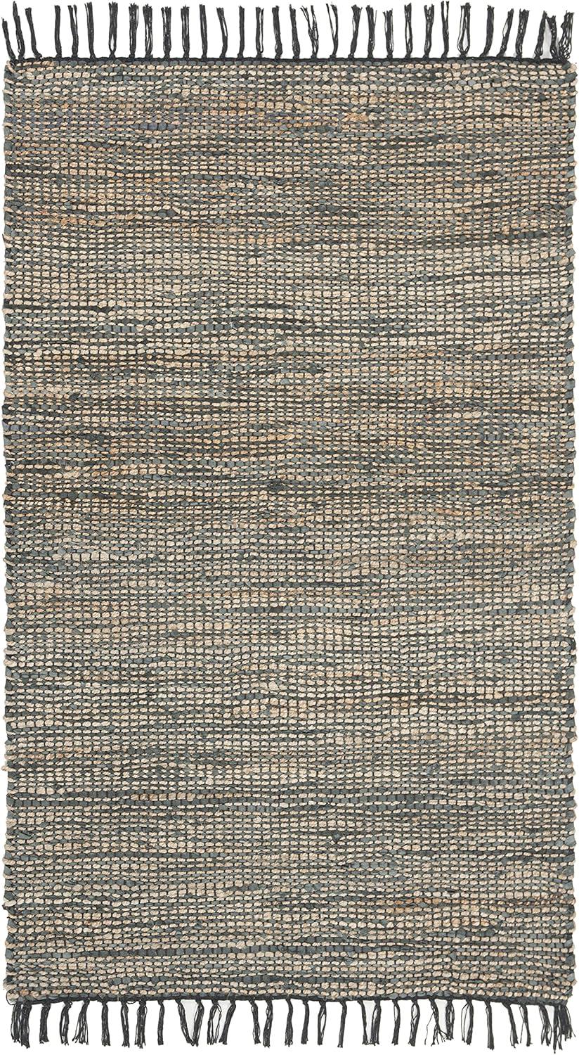 Vintage Leather VTL203 Hand Woven Area Rug - Grey - 3'x5' - Safavieh.