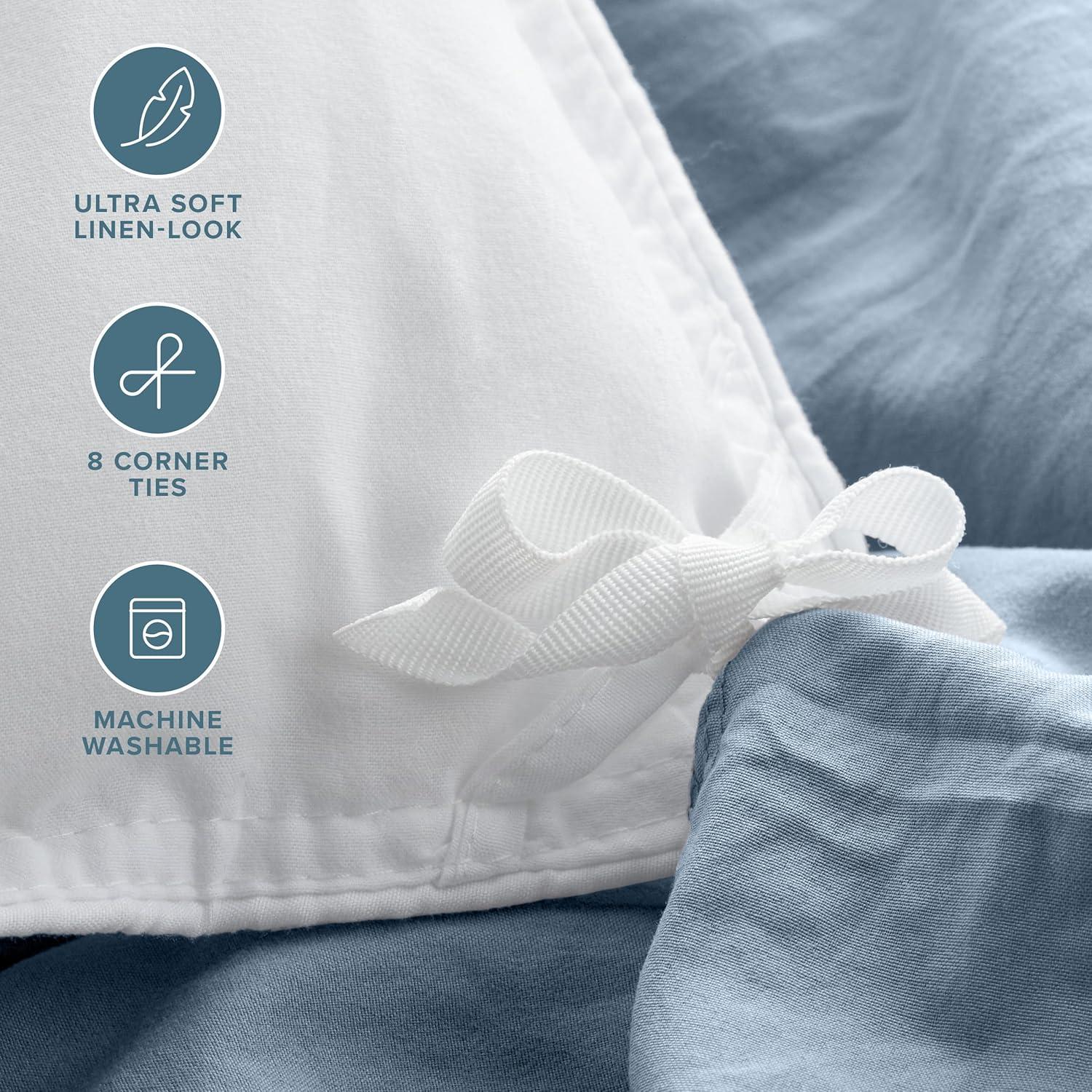 Washed Dusty Blue King/Cal King Duvet Cover and Sham Set by Bare Home