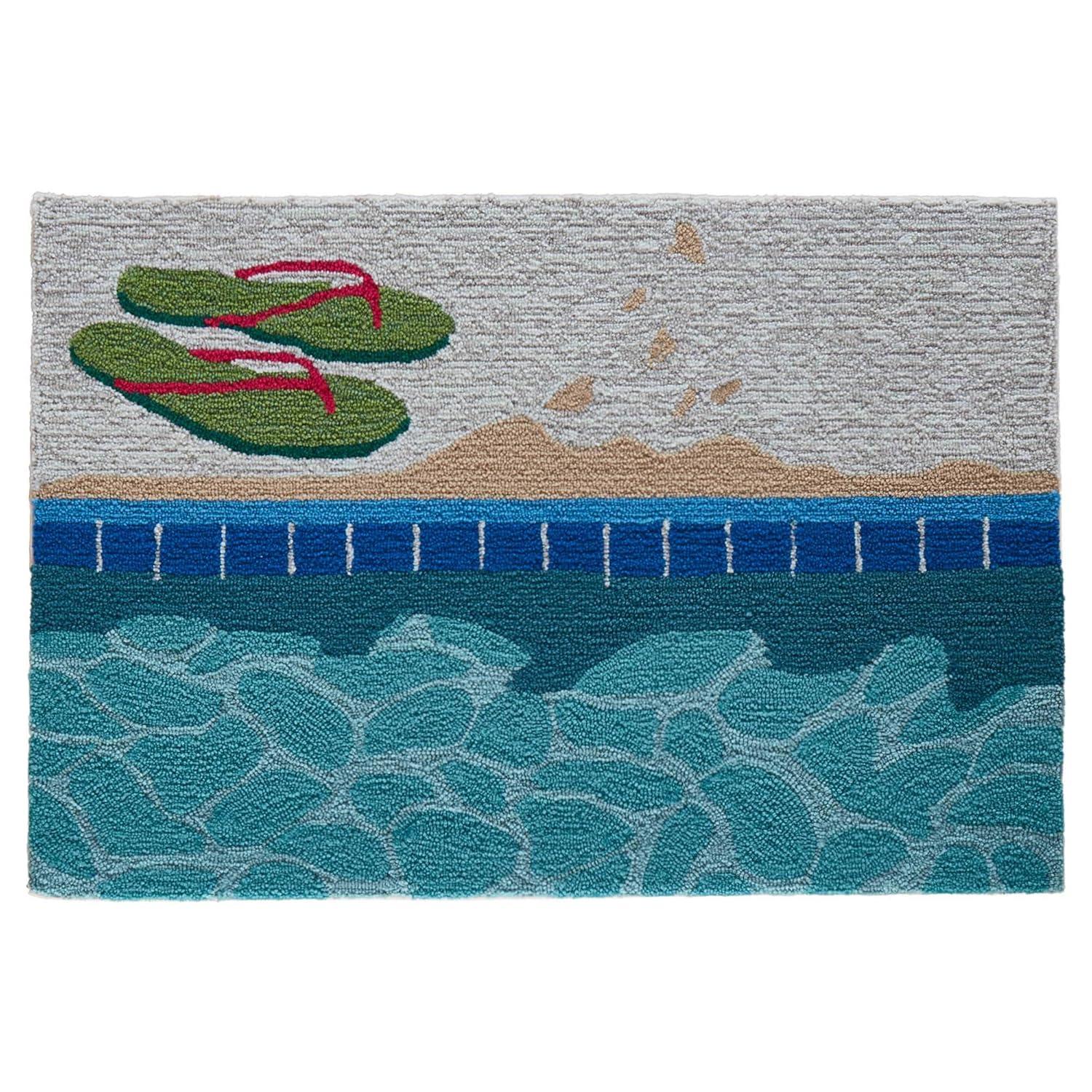 Liora Manne Frontporch Poolside Indoor/Outdoor Rug Water 2'6" x 4'