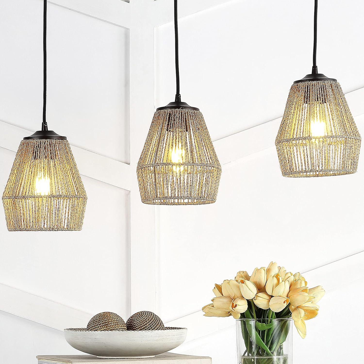 Jonathan Y Ibiza Island Seagrassmetal Bohemian Coastal Led Pendant