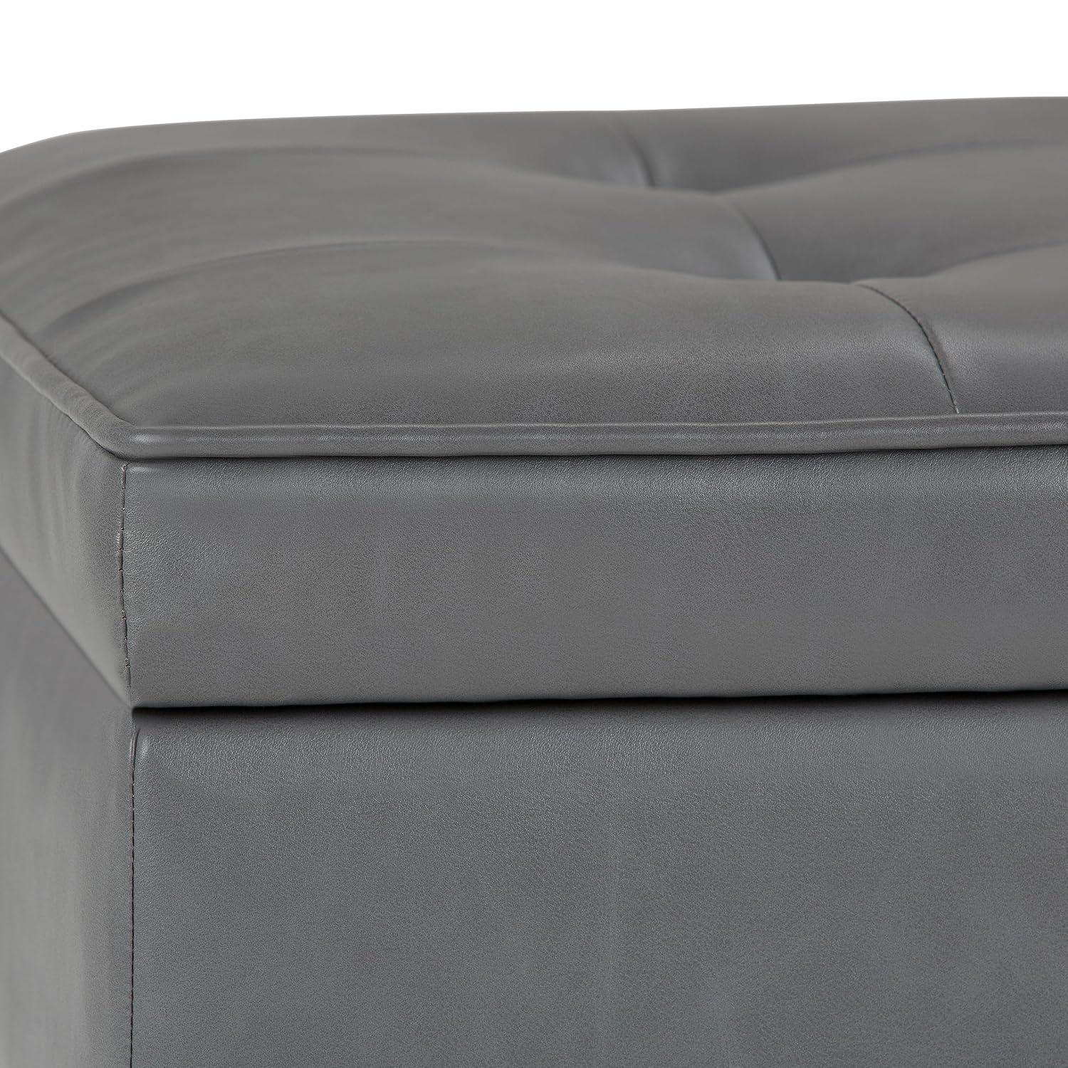 Simpli Home Cosmopolitan 44"W Transitional Tufted Storage Ottoman Bench with Lift Top