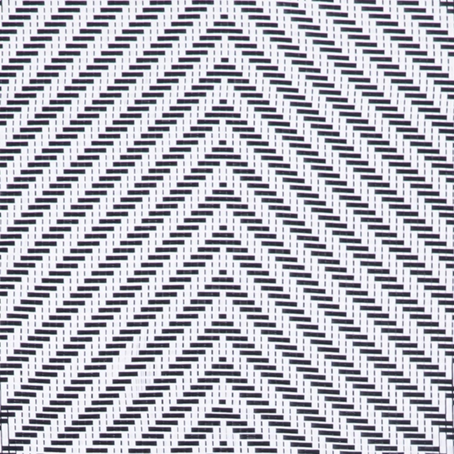 Flash Furniture Marseille Indoor/Outdoor Commercial Bistro Stacking Chair with Arms, Black/White Textilene & Bamboo Print Aluminum Frame in LT Natural