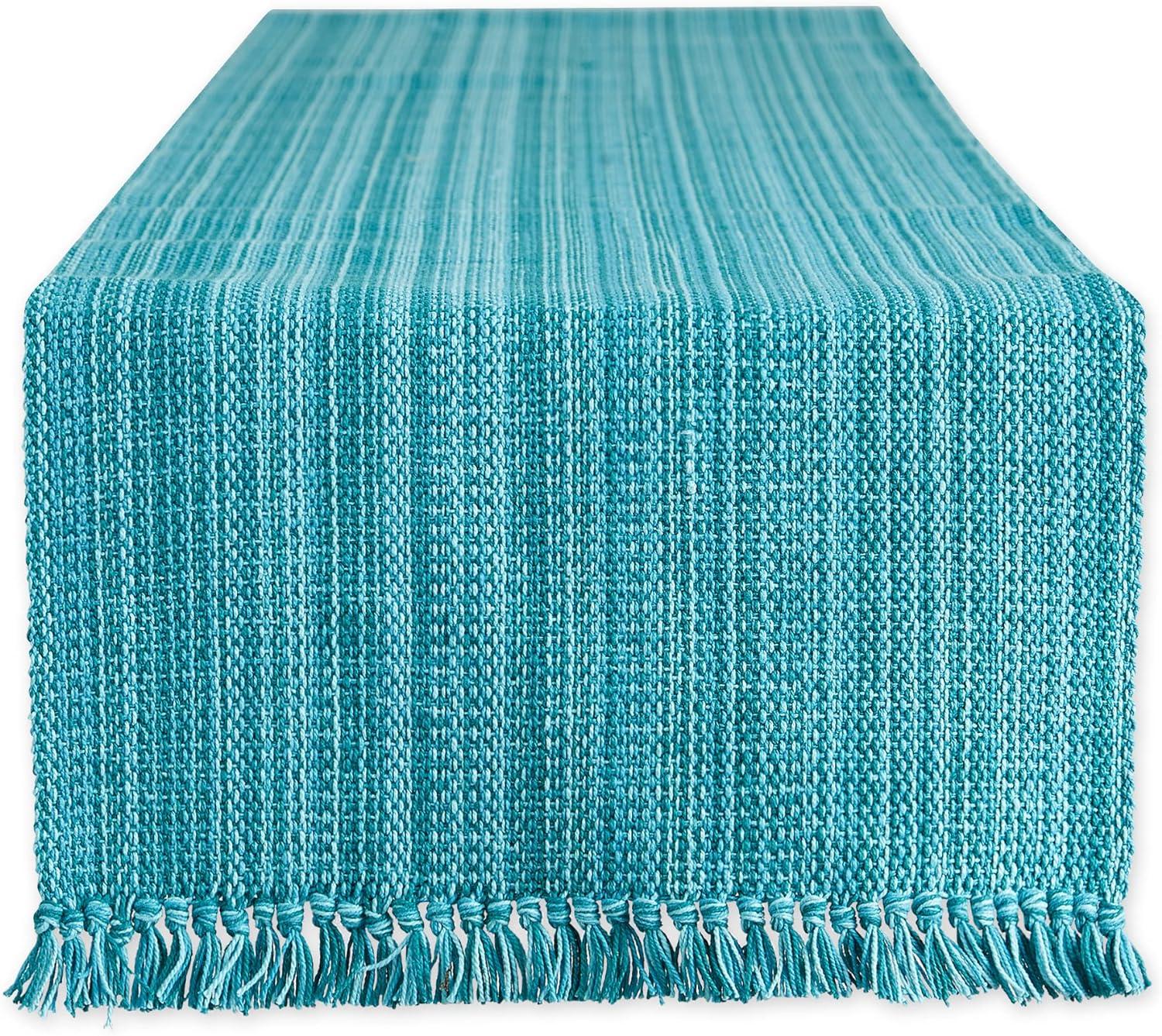 Variegated Teal Fringe Table Runner 13x108