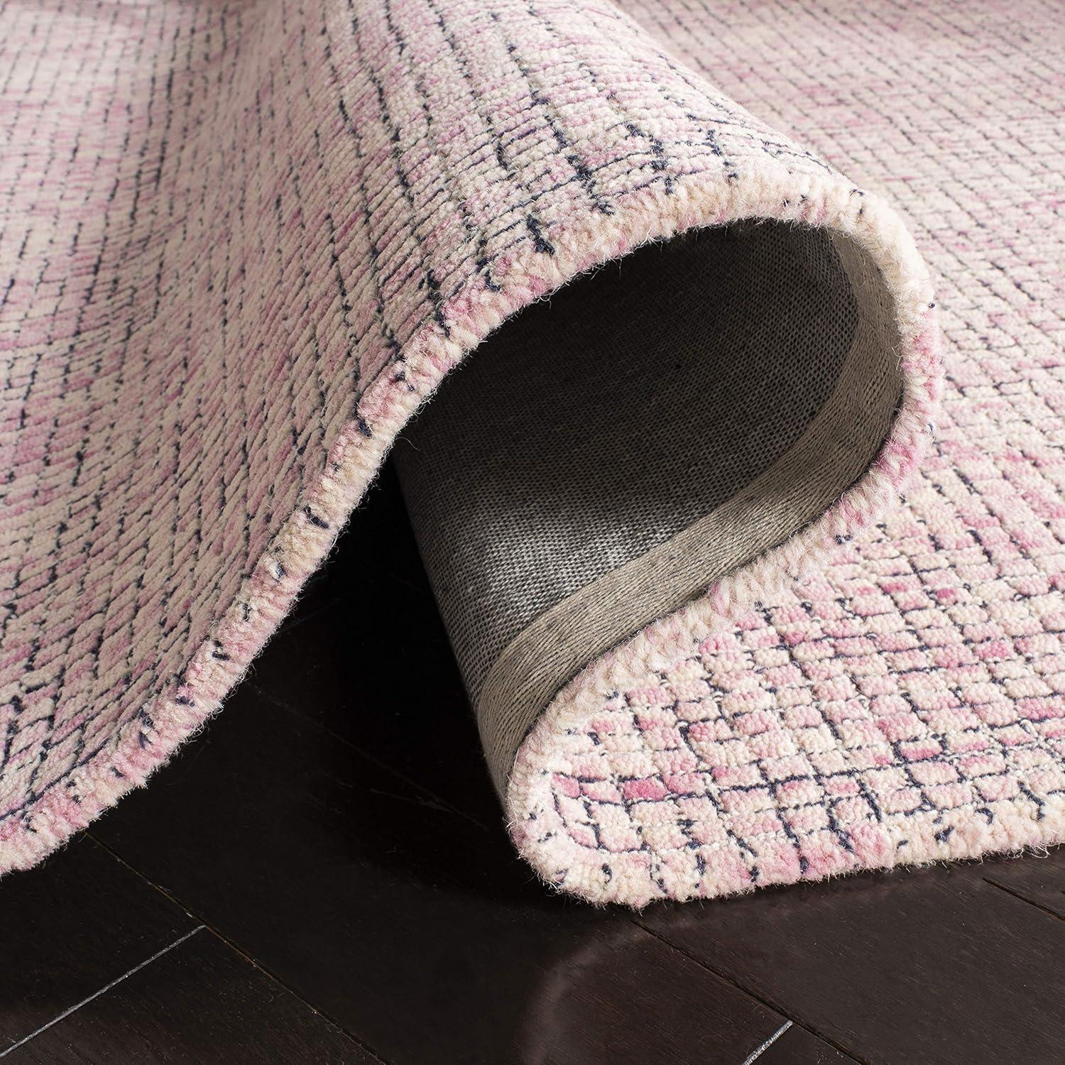 Abstract ABT473 Hand Tufted Area Rug - Ivory/Pink - 5' X 8' - Safavieh.