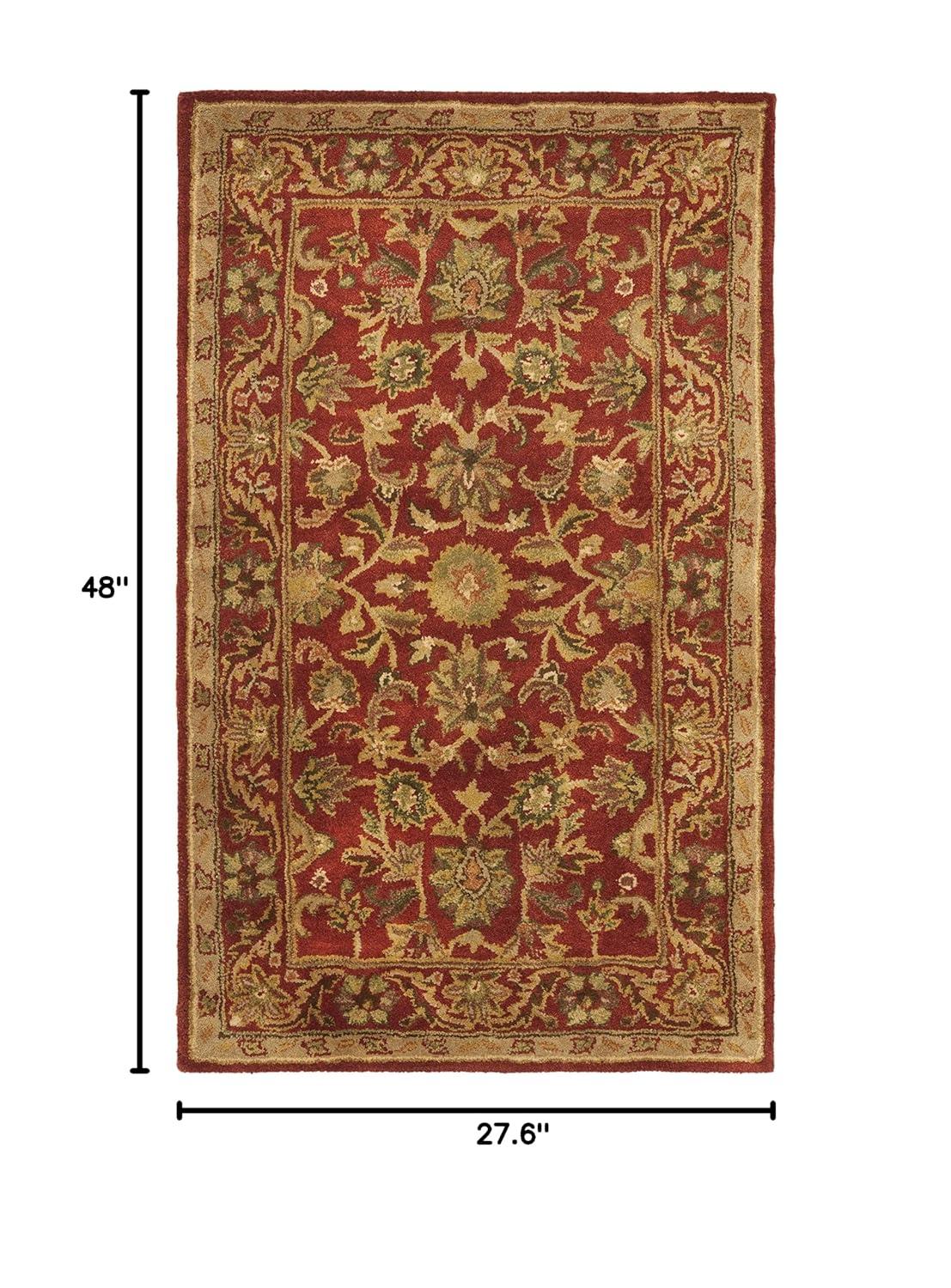 Antiquity AT52 Hand Tufted Indoor Accent Rug - Red/Red - 2'3"x4' - Safavieh