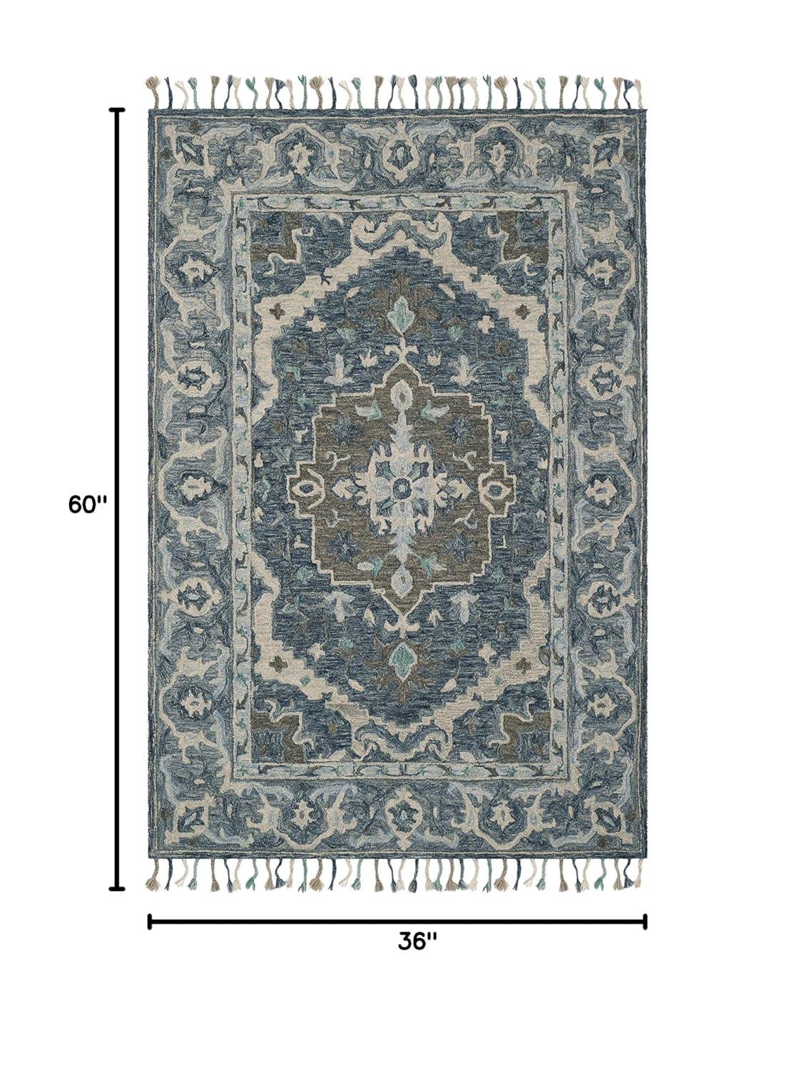 Aspen APN230 Hand Tufted Indoor Accent Rug - Dark Blue/Grey - 3'x5' - Safavieh