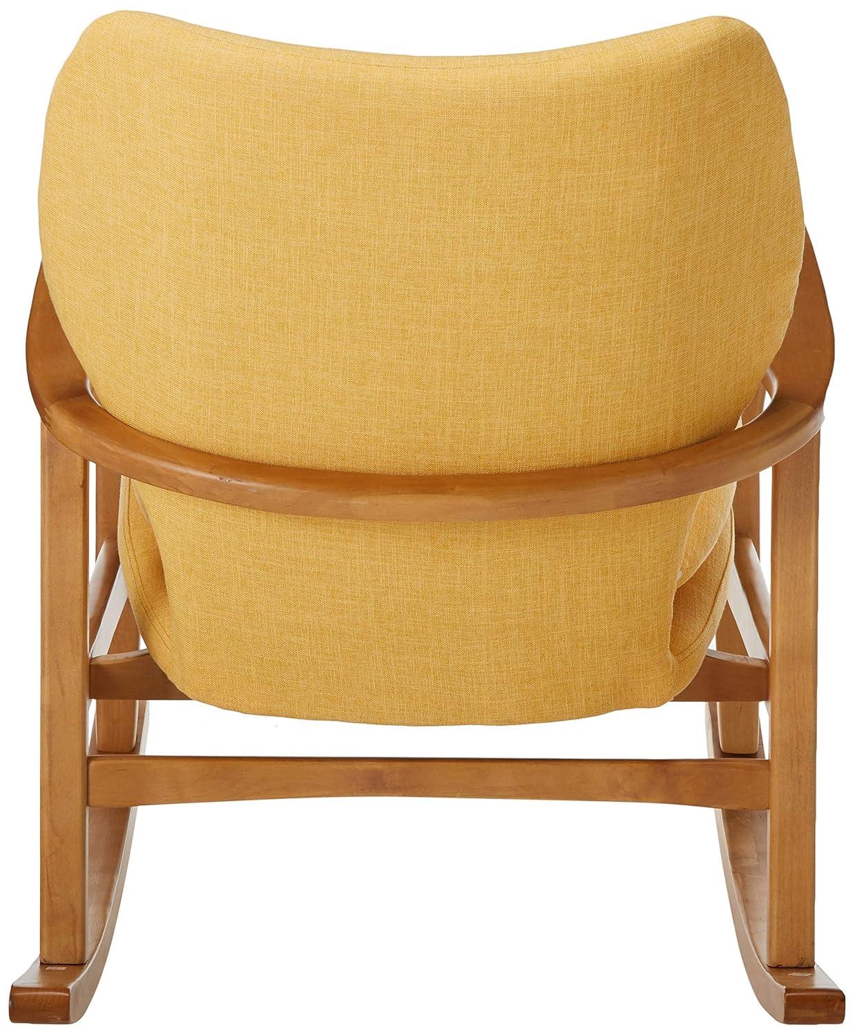 Christopher Knight Home Benny Mid Century Modern Fabric Rocking Chair Muted Yellow: Upholstered Indoor Rocker, Plywood Frame
