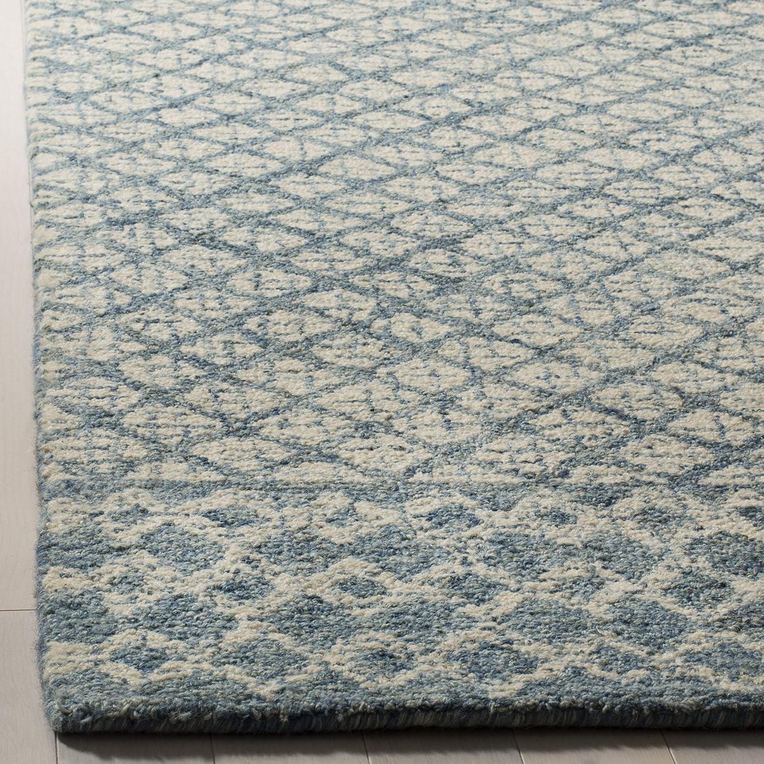 Abstract ABT203 Handmade Indoor Area Rug - Blue/Ivory - 8'x10' - Safavieh