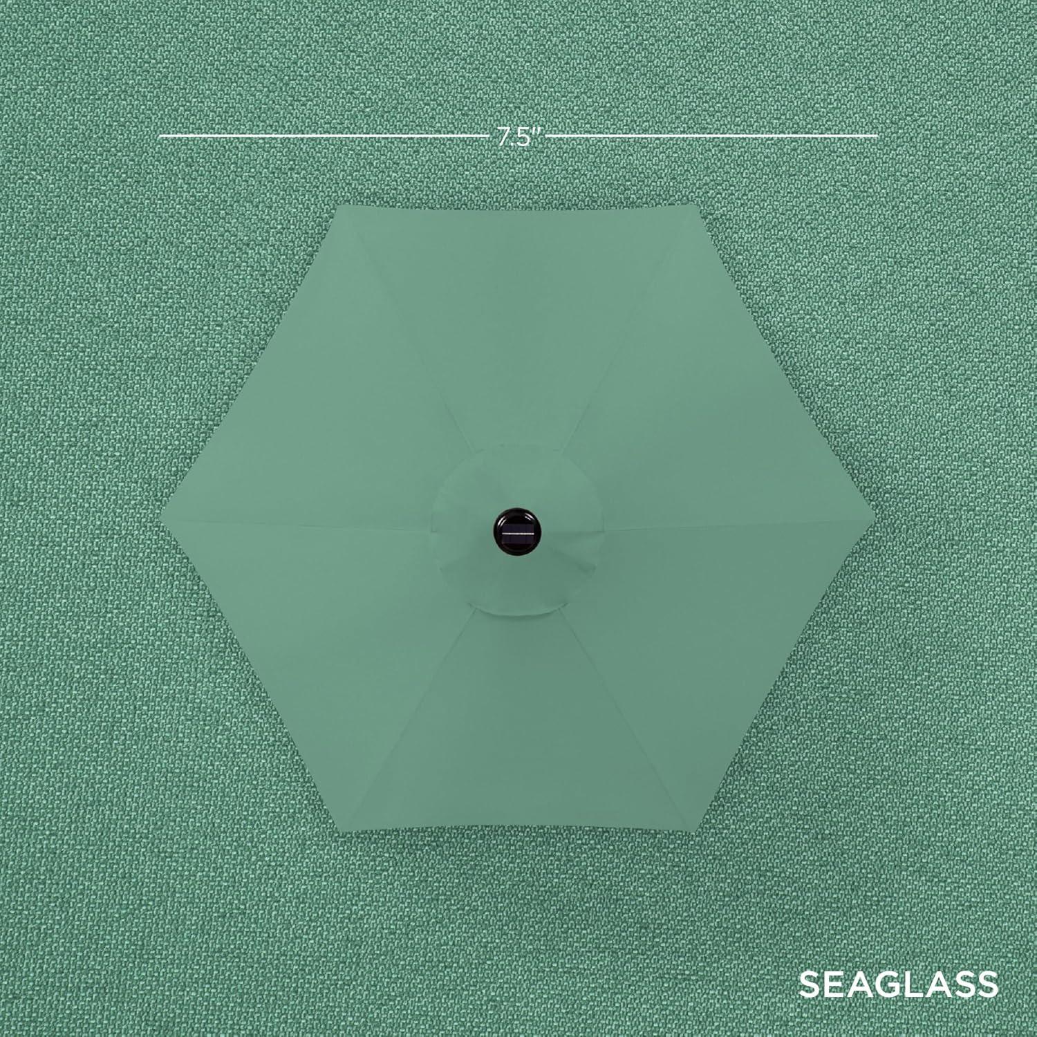 Best Choice Products 7.5ft Outdoor Solar Patio Umbrella for Deck, Pool w/ Tilt, Crank, LED Lights - Seaglass