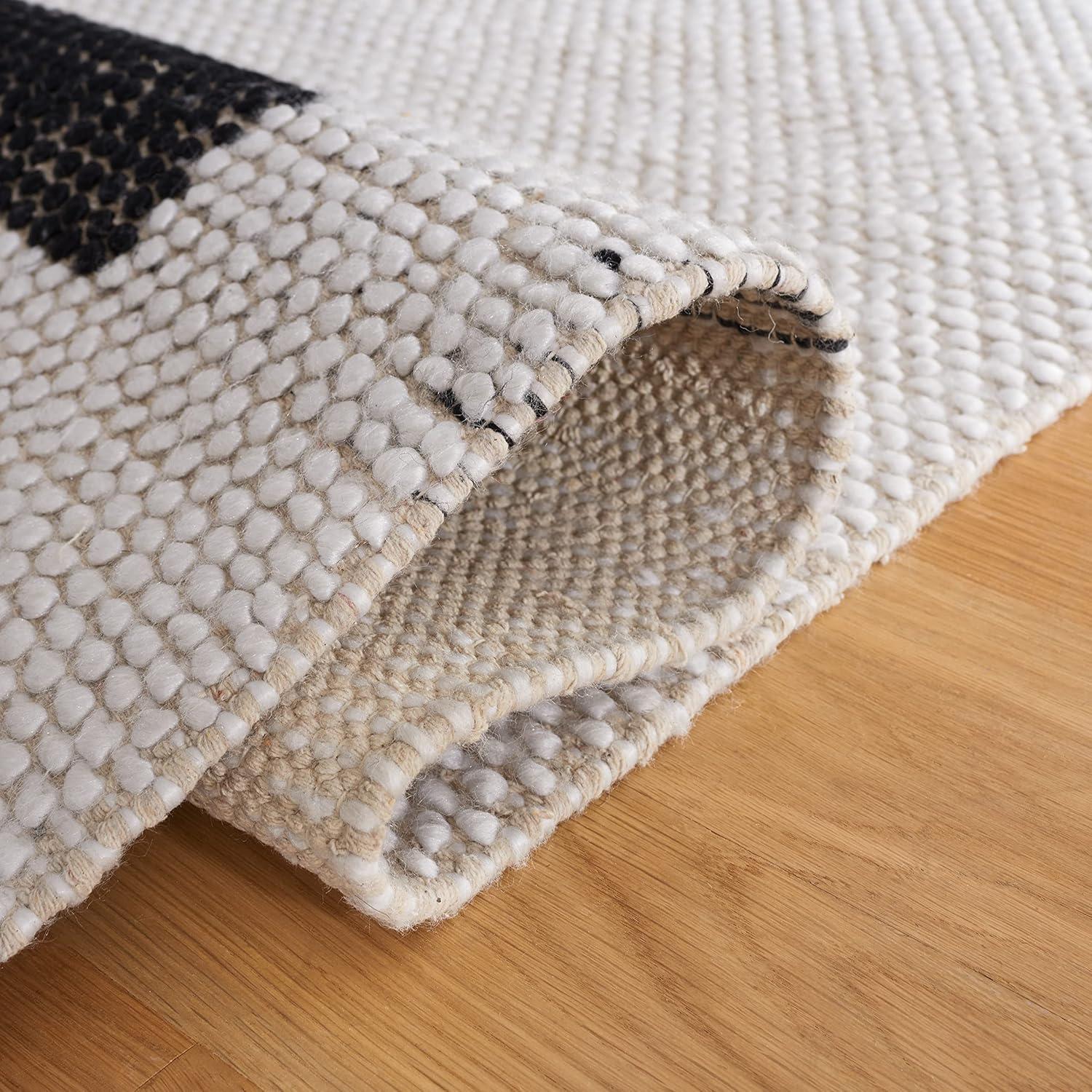 Natura NAT324 Flat Weave Indoor Accent Rug - Ivory/Black - 3'x5' - Safavieh