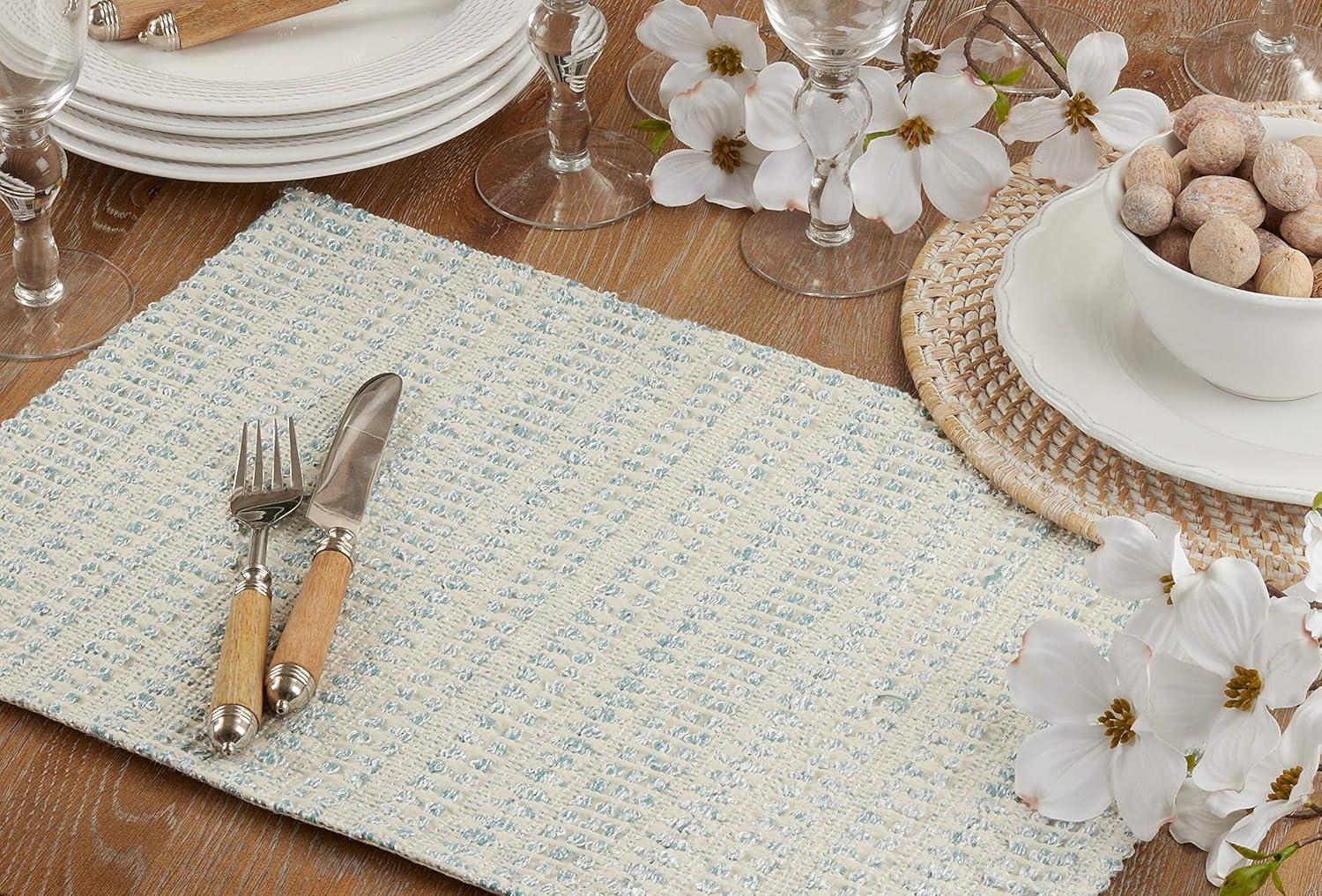 Saro Lifestyle Line Design Woven Placemats (Set of 4)