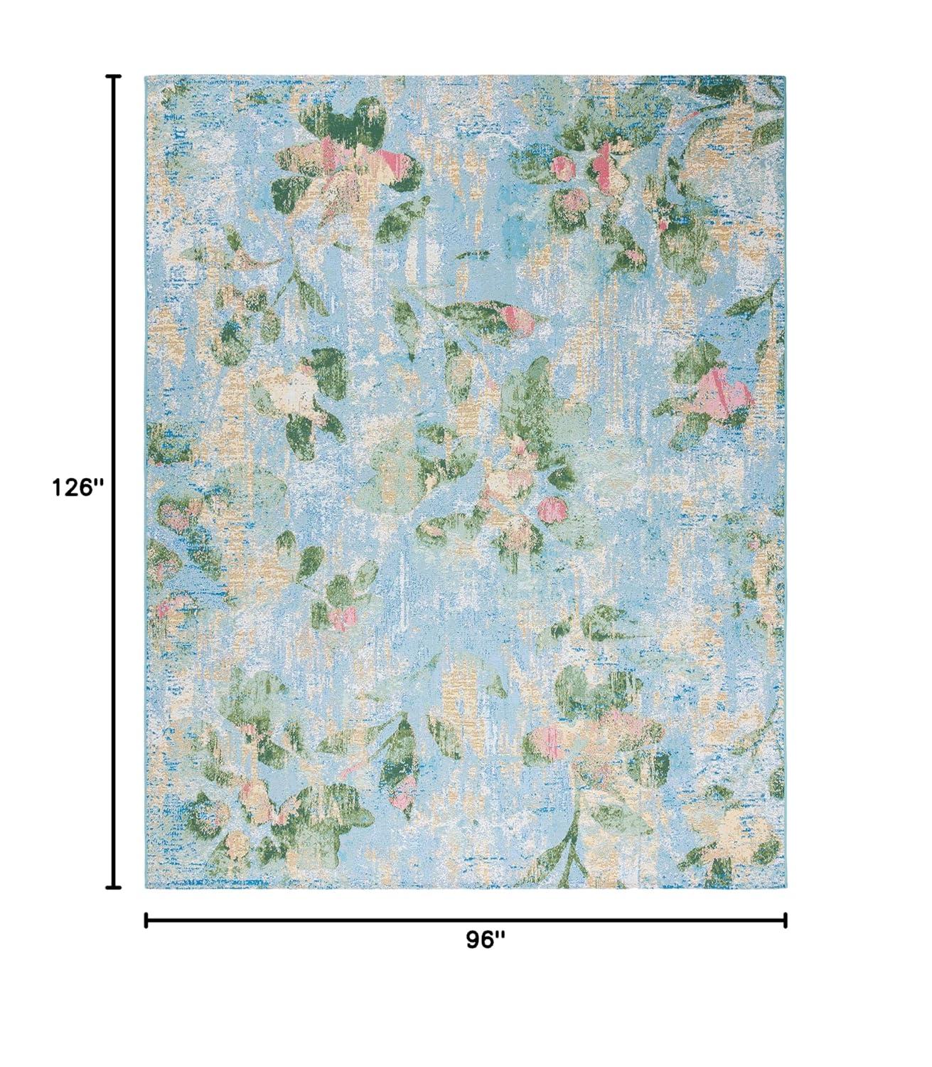 Barbados BAR522 Power Loomed Indoor and Outdoor Area Rug - Light Blue/Green - 8'x10'5" - Safavieh.