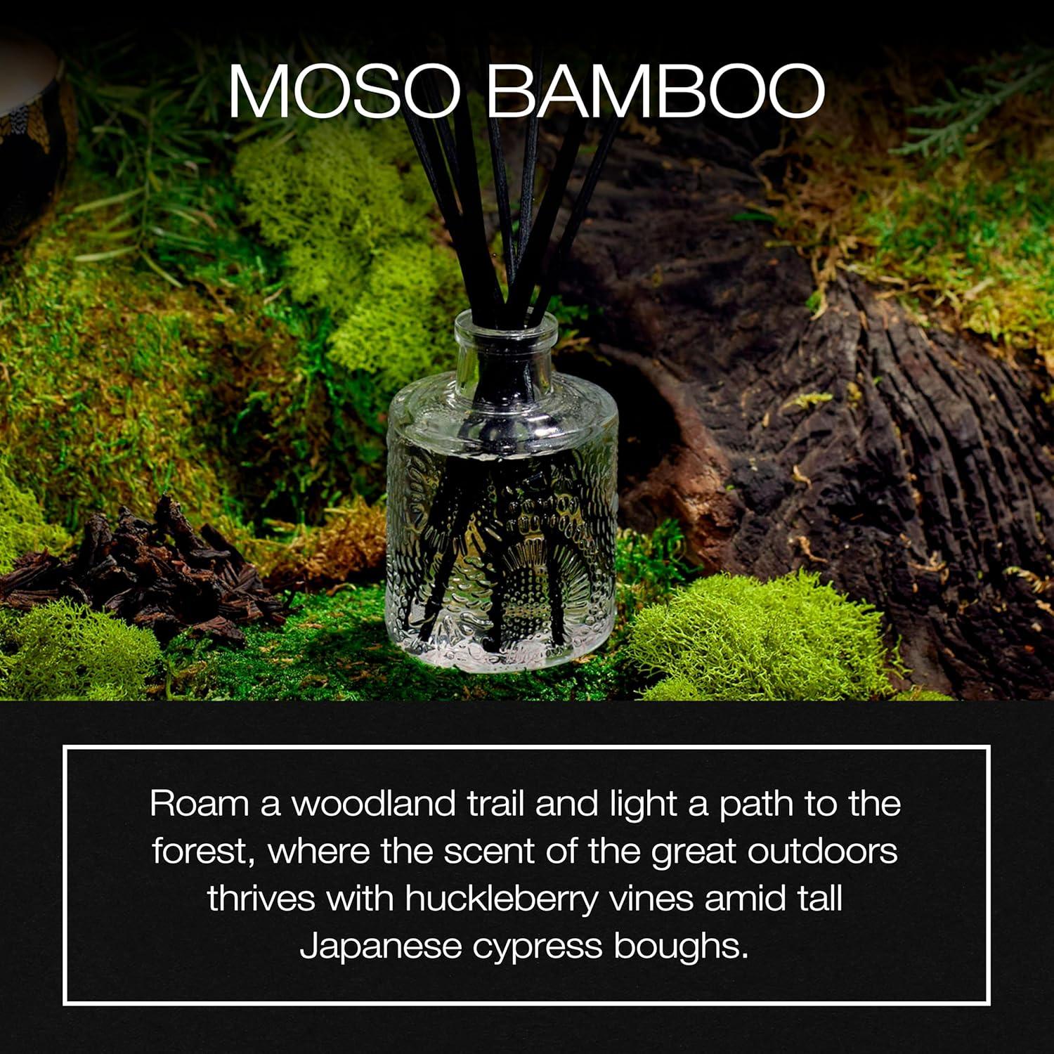 Moso Bamboo Reed Diffuser with Embossed Glass Bottle