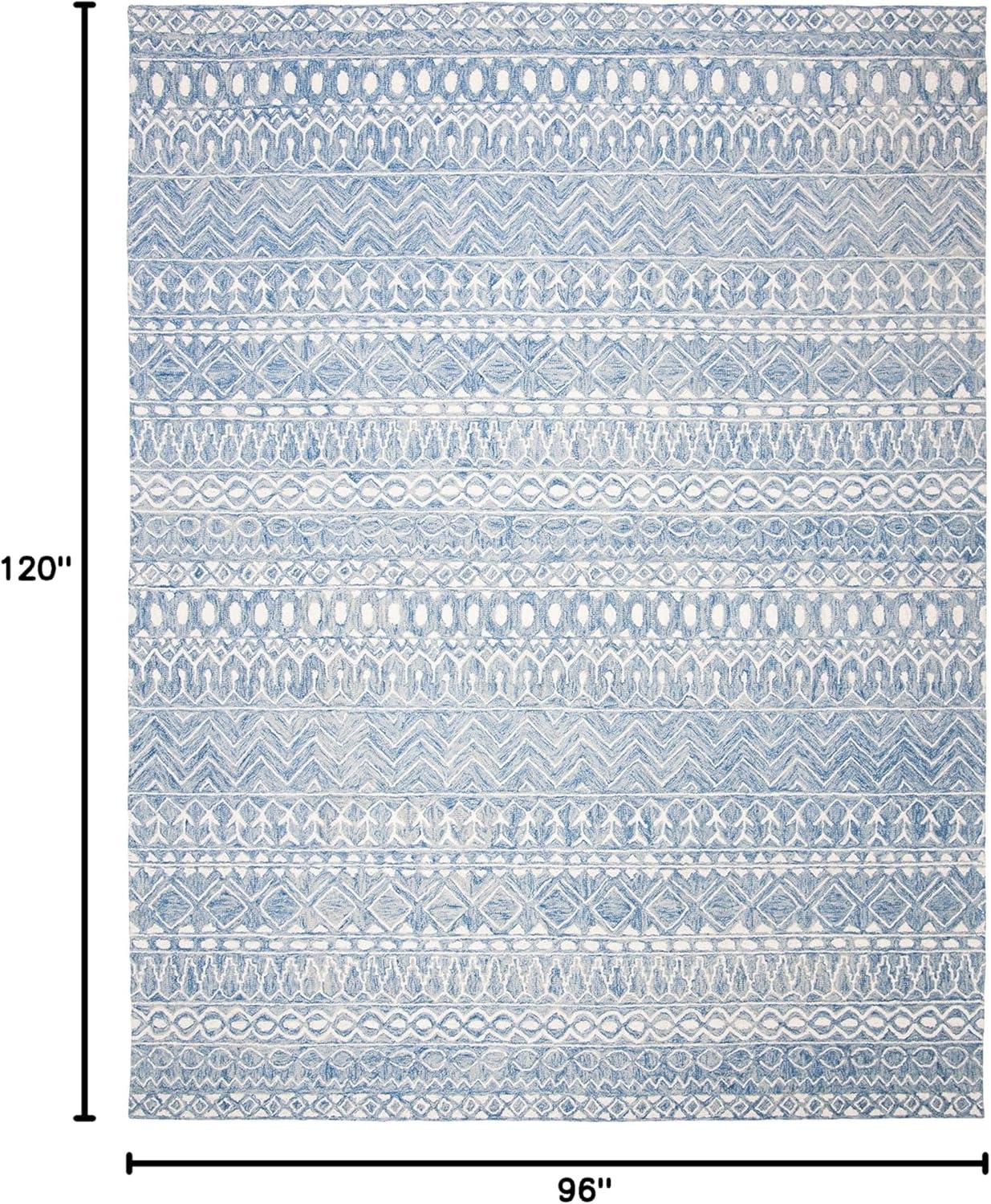 Micro-Loop MLP502 Hand Tufted Indoor Area Rug - Blue/Ivory - 8'x10' - Safavieh