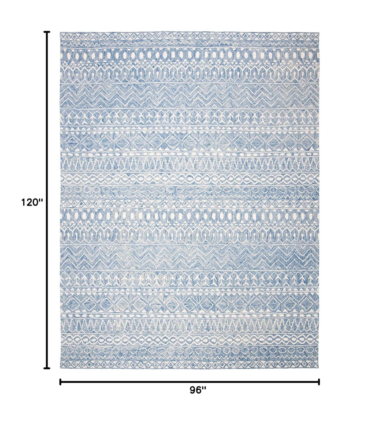 Micro-Loop MLP502 Hand Tufted Indoor Area Rug - Blue/Ivory - 8'x10' - Safavieh