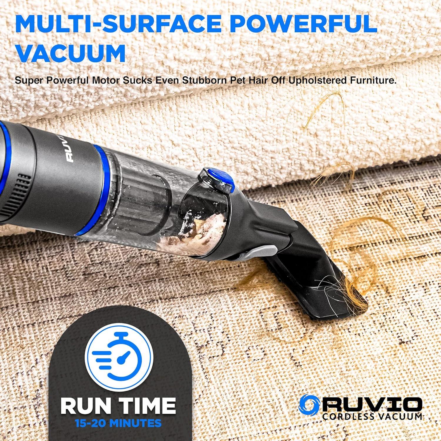 Ruvio Pro Cordless 17'' Rechargeable Hand Vacuum For Home And Car