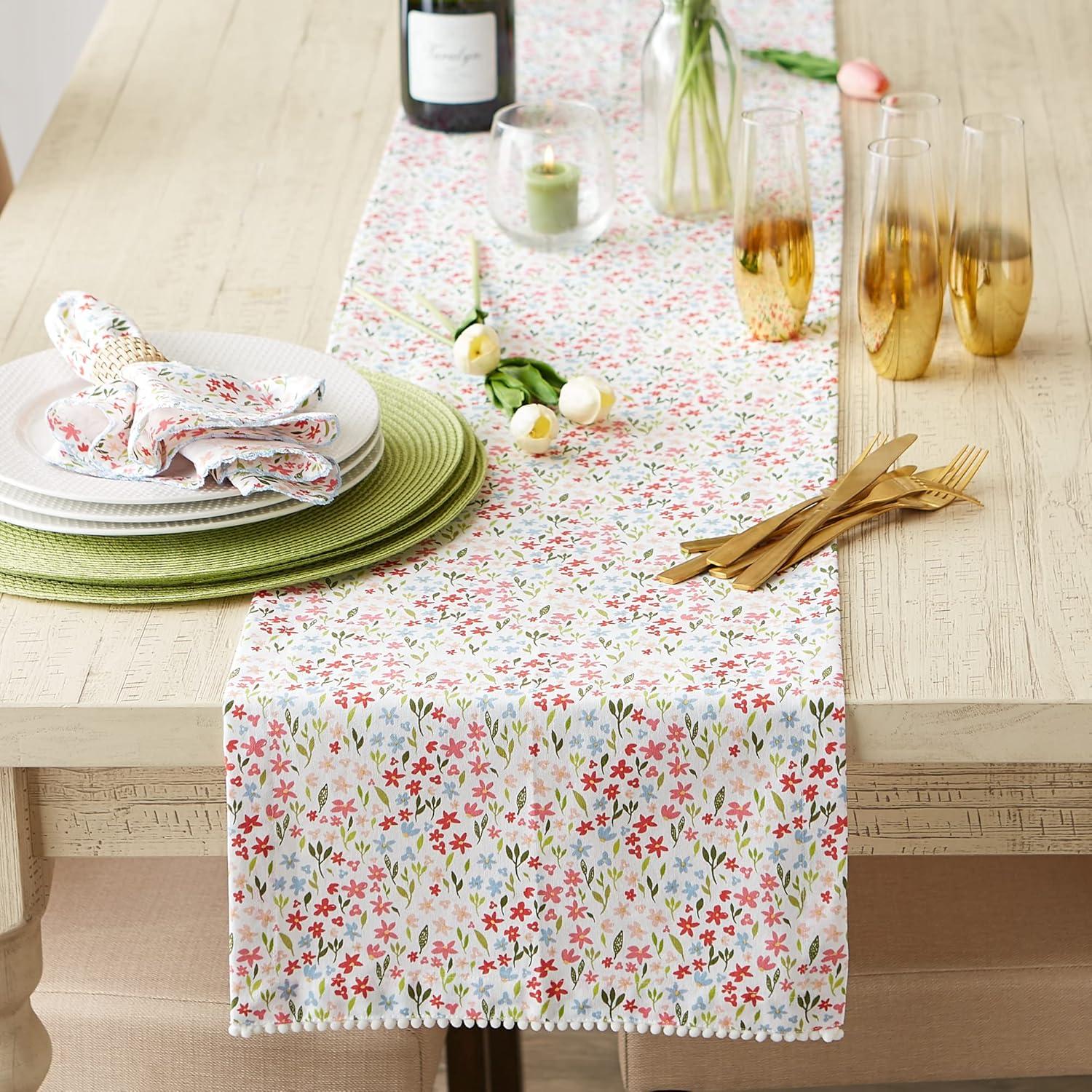 Sweet Flowers Printed Table Runner 14x72